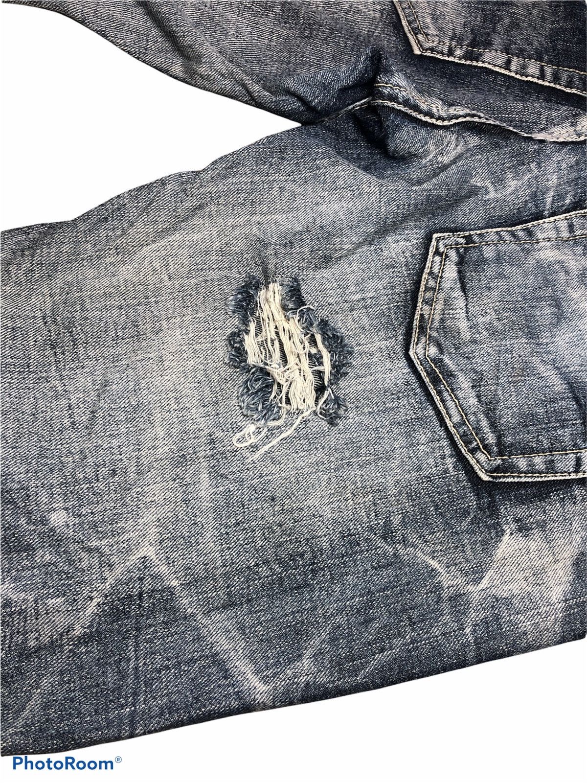 Japanese Brand Distressed Washed Blue Denim by Original Jeans Size US 30 / EU 46 - 8 Thumbnail