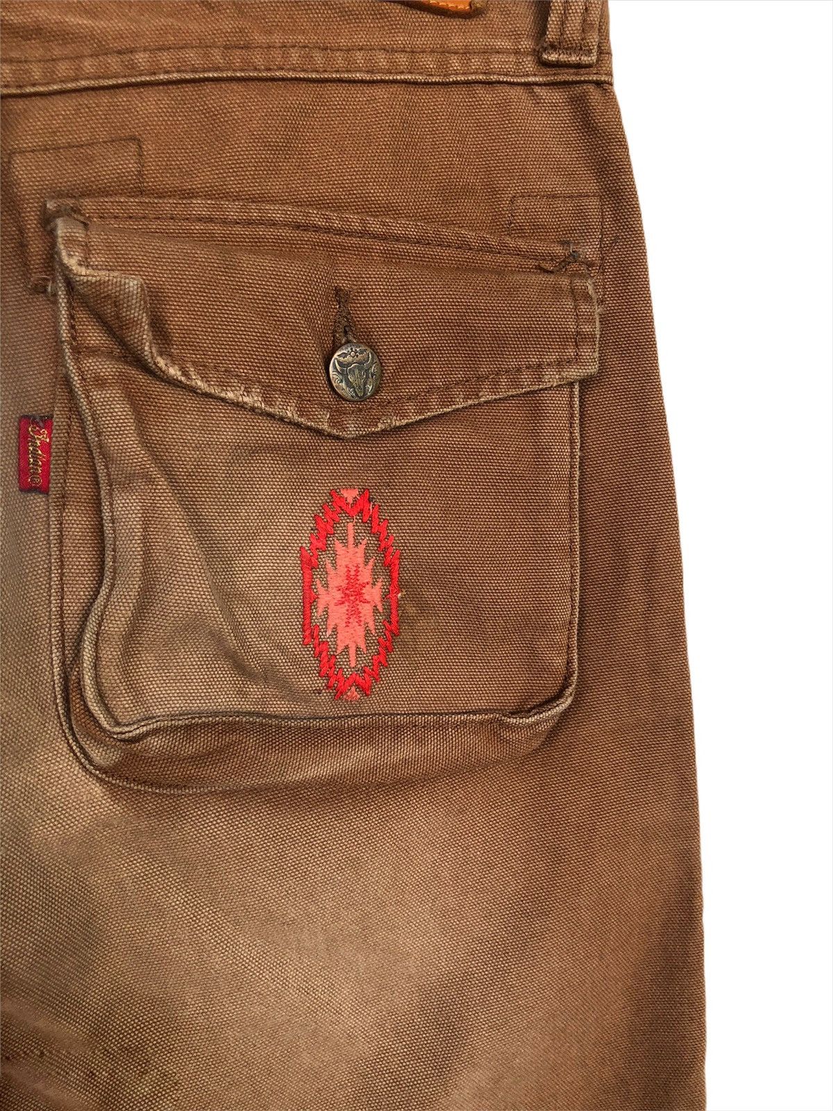 Indian Motorcycle × TOYS McCOY × Toyo Enterprises ❌NEED GONE❌INDIAN MOTORCYCLES 🇺🇸 Native Logo Bush Pants Denim Size US 30 / EU 46 - 4 Thumbnail