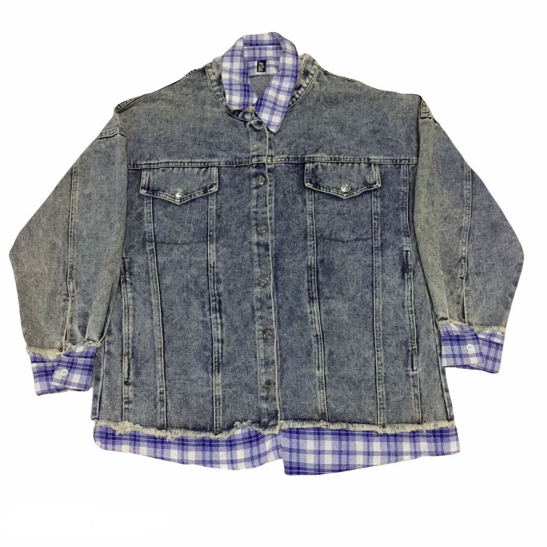 Japanese Brand A.One Denim Women Jacket Extended Flannel Style Size US M / EU 48-50 / 2 - 1 Thumbnail