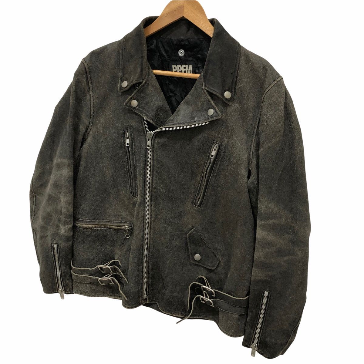 Japanese Brand × PPFM PPFM Double Collar Leather Jacket Cafe Racer Punk Jacket Size US M / EU 48-50 / 2 - 3 Thumbnail