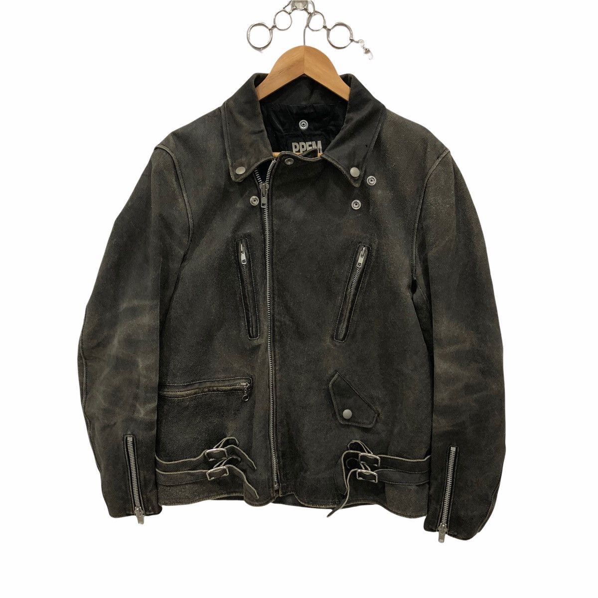 Japanese Brand × PPFM PPFM Double Collar Leather Jacket Cafe Racer Punk Jacket Size US M / EU 48-50 / 2 - 2 Thumbnail