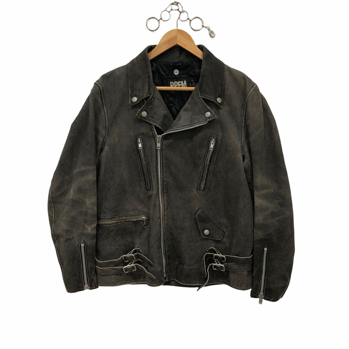 Japanese Brand × PPFM PPFM Double Collar Leather Jacket Cafe Racer Punk Jacket Size US M / EU 48-50 / 2 - 1 Thumbnail