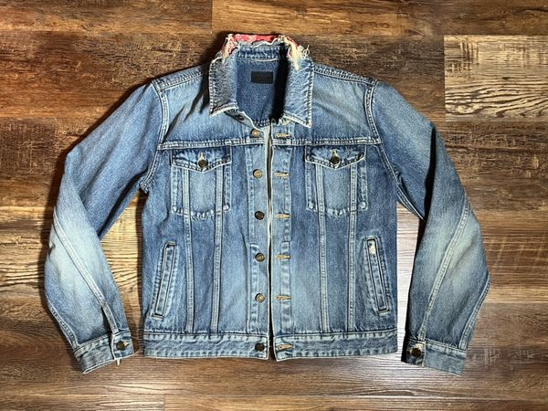 Saint laurent bandana denim on sale jacket