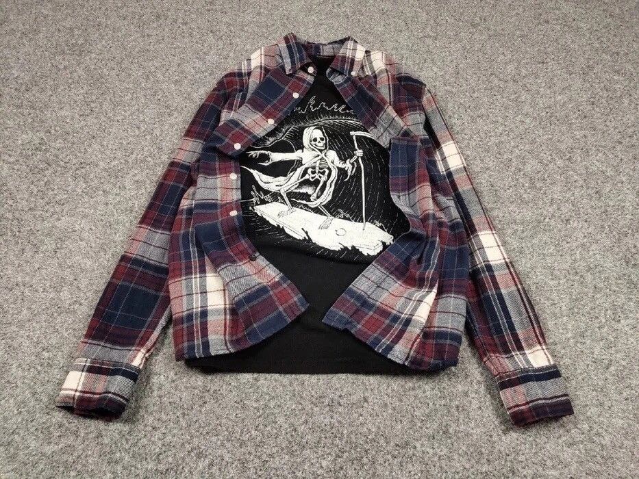 Flannel Vintage Flannel Shirt Checkered Travis Scott Style Hype Size US M / EU 48-50 / 2 - 2 Thumbnail