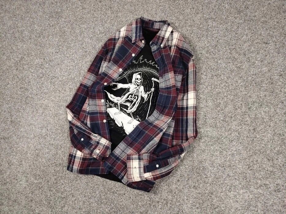 Flannel Vintage Flannel Shirt Checkered Travis Scott Style Hype Size US M / EU 48-50 / 2 - 9 Thumbnail