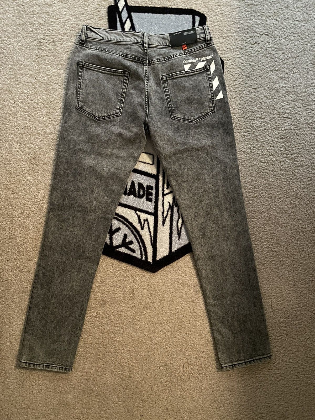 Off-White Off-White Grey Skinny Jeans Size US 33 - 2 Thumbnail