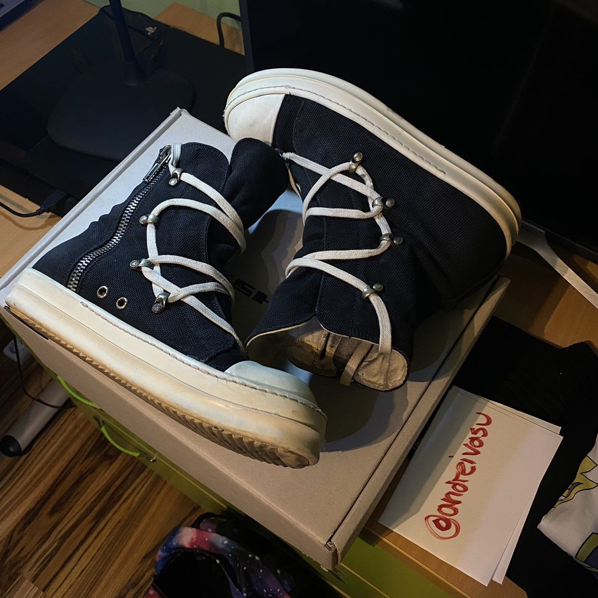 Rick Owens Drkshdw Rick Owens Canvas Hexagram Ramones 2018 Grailed
