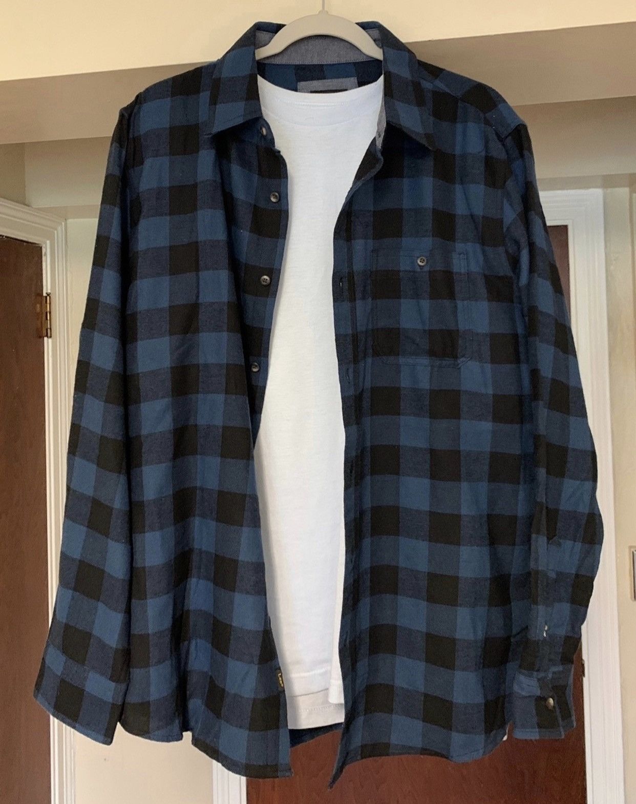 Vintage 💥Vintage 90s Travis Scott Blue Plaid Flannel size XL | Grailed
