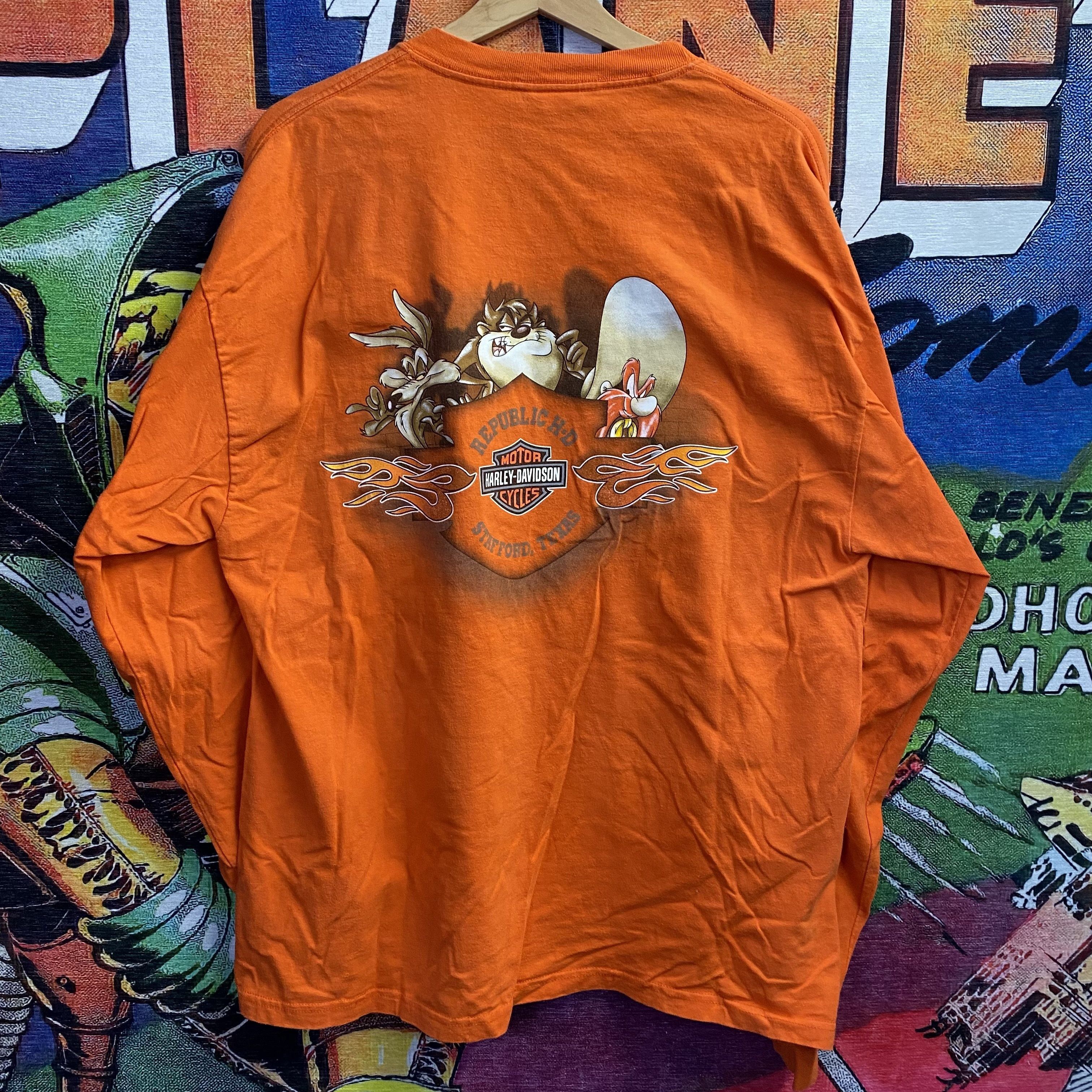 Vintage Y2K Harley Davidson Looney Tunes Long Sleeve Shirt size XL ...