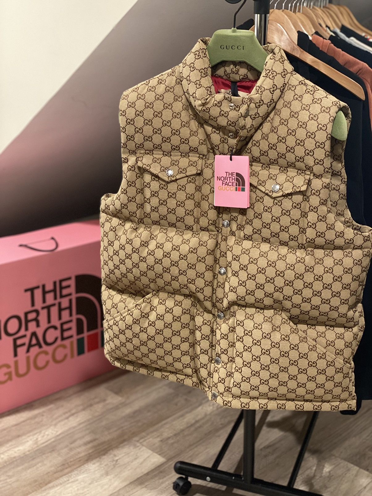 Gucci x The North Face vest pad GG