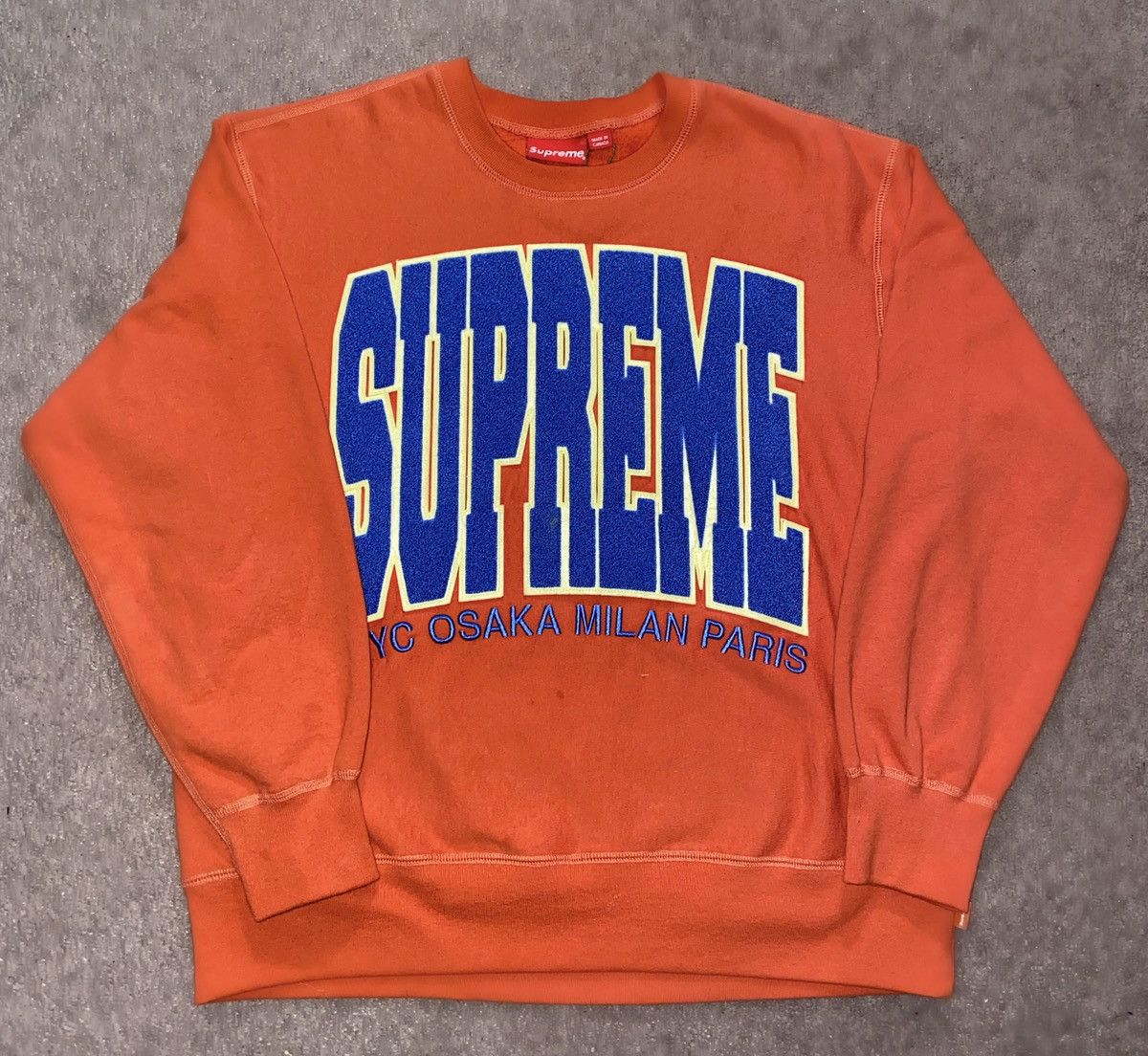 Supreme Cities Arc Crewneck Burnt Orange Men's - FW21 - US