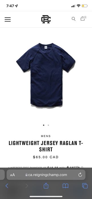 Lightweight Jersey Raglan T-shirt