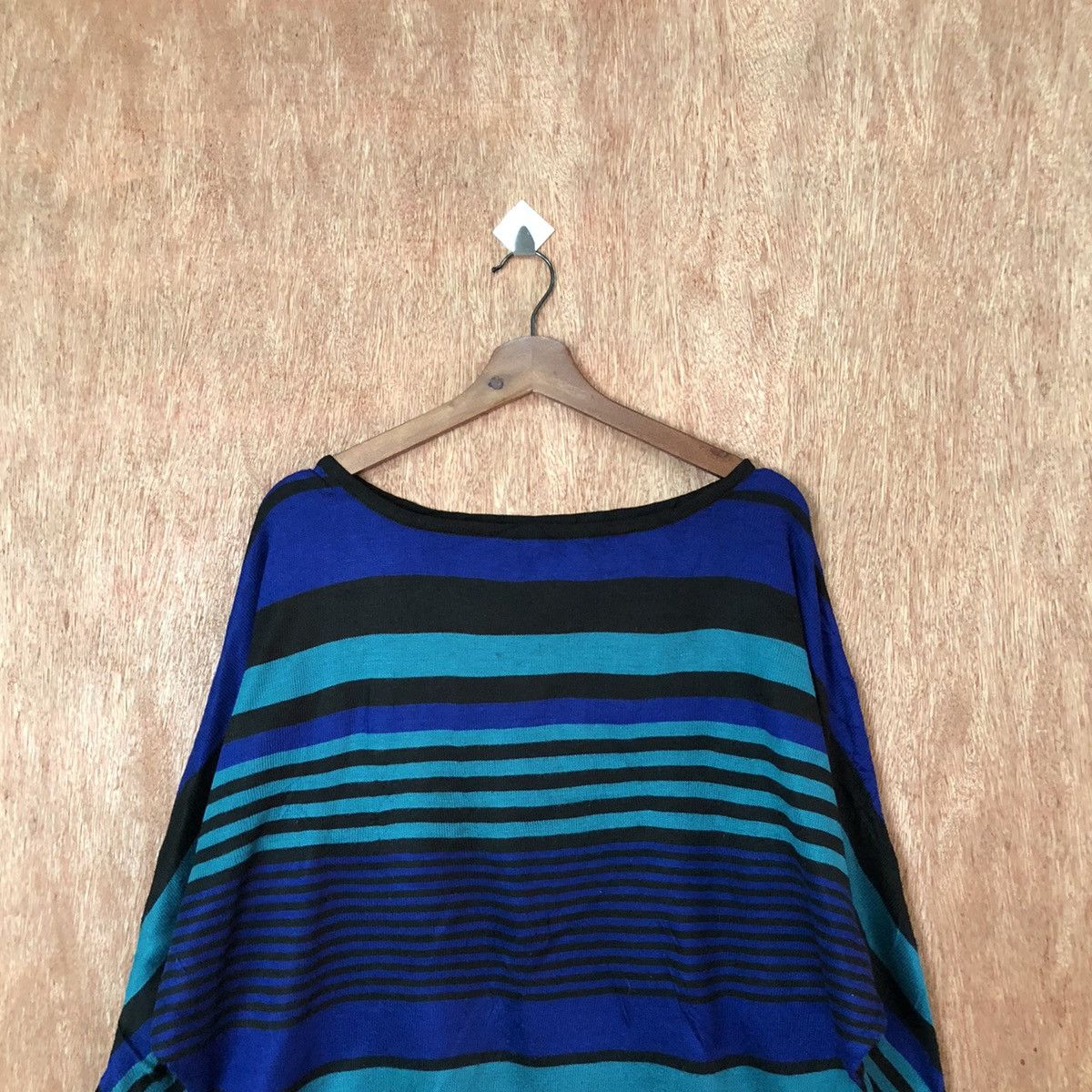 Homespun Knitwear × Japanese Brand & By P&B stripe Blue Knitwear japan #6402 Size US XL / EU 56 / 4 - 2 Thumbnail