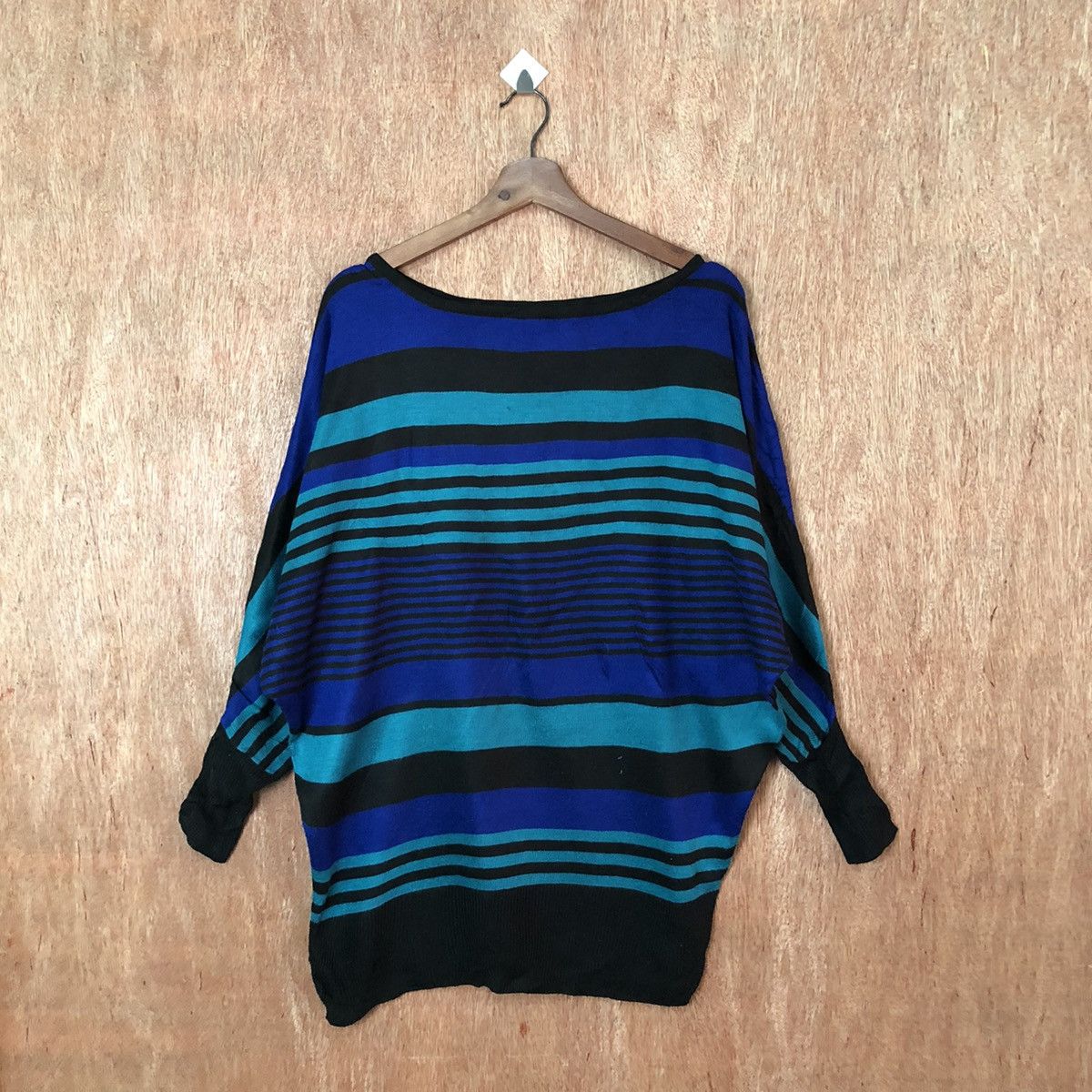Homespun Knitwear × Japanese Brand & By P&B stripe Blue Knitwear japan #6402 Size US XL / EU 56 / 4 - 1 Thumbnail