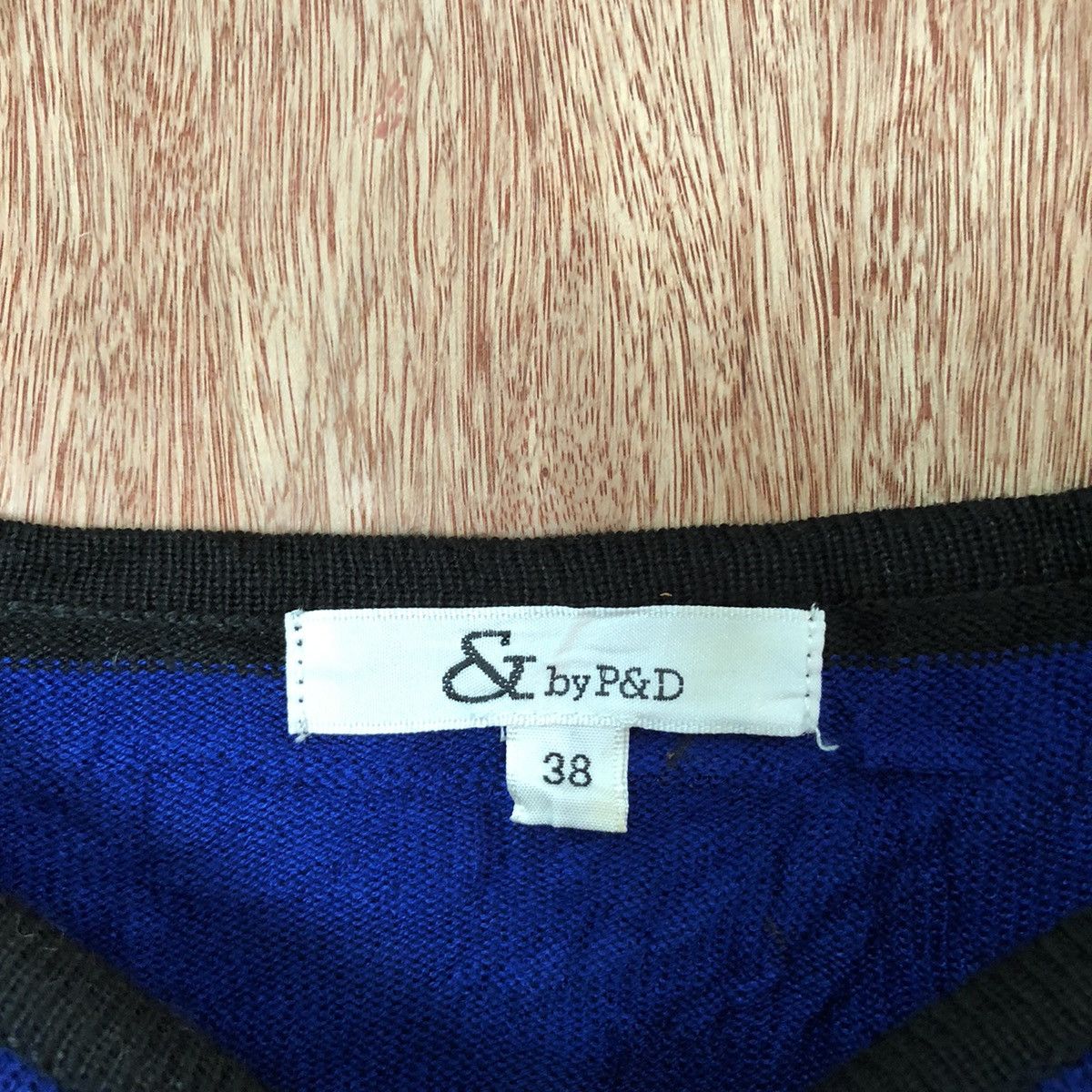 Homespun Knitwear × Japanese Brand & By P&B stripe Blue Knitwear japan #6402 Size US XL / EU 56 / 4 - 4 Thumbnail