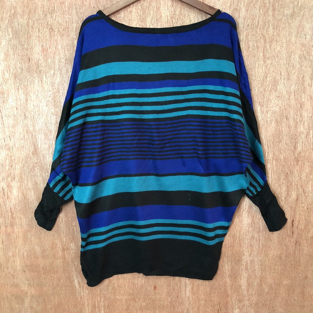 Homespun Knitwear × Japanese Brand & By P&B stripe Blue Knitwear japan #6402 Size US XL / EU 56 / 4 - 3 Thumbnail
