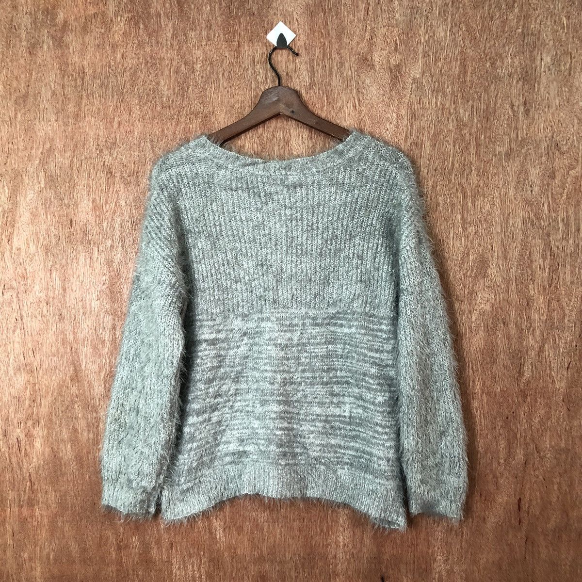 Homespun Knitwear × Japanese Brand × Vintage Ozoc grey Shag Shaggy Fur Mohair Knitwear #6389 Size US S / EU 44-46 / 1 - 7 Thumbnail
