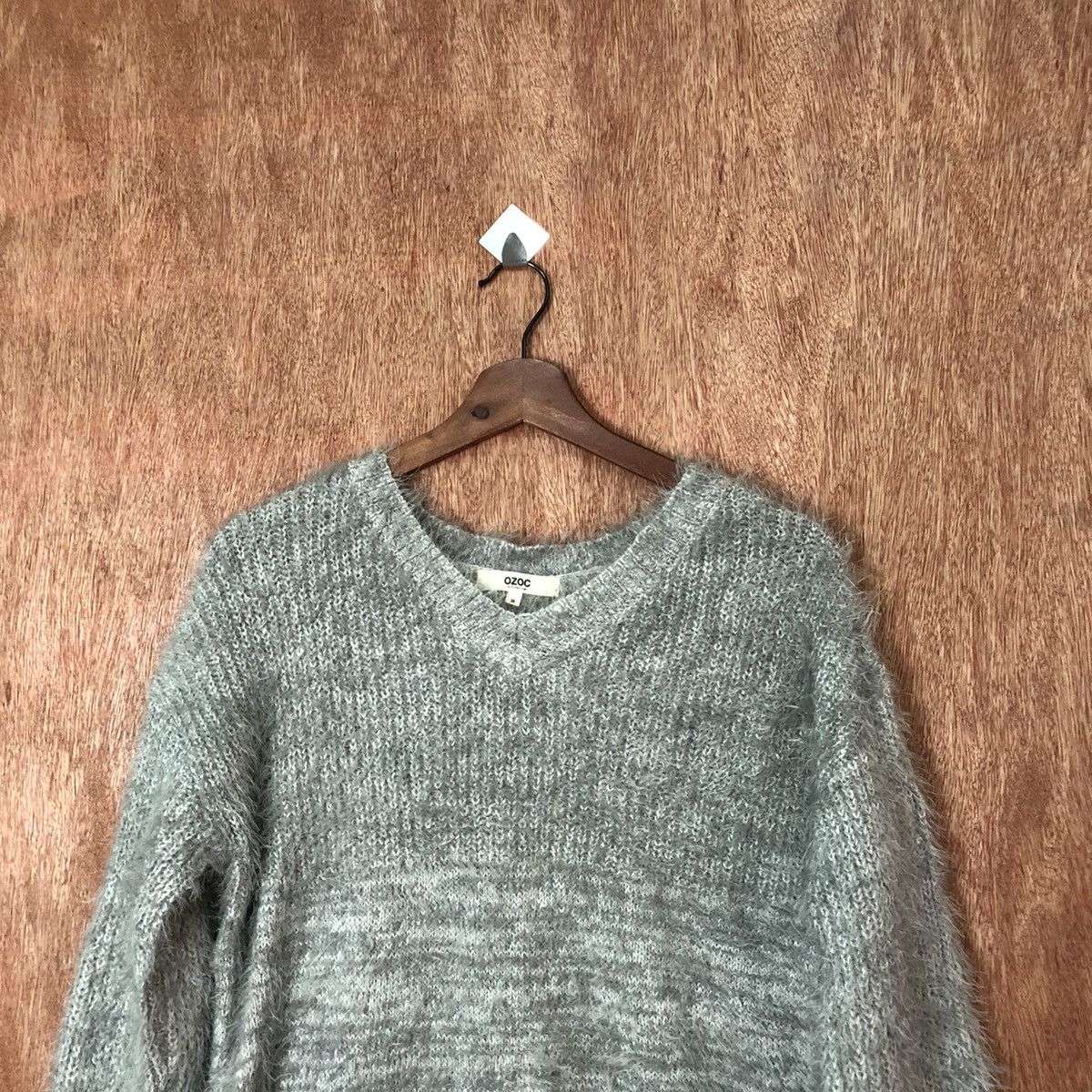 Homespun Knitwear × Japanese Brand × Vintage Ozoc grey Shag Shaggy Fur Mohair Knitwear #6389 Size US S / EU 44-46 / 1 - 2 Thumbnail