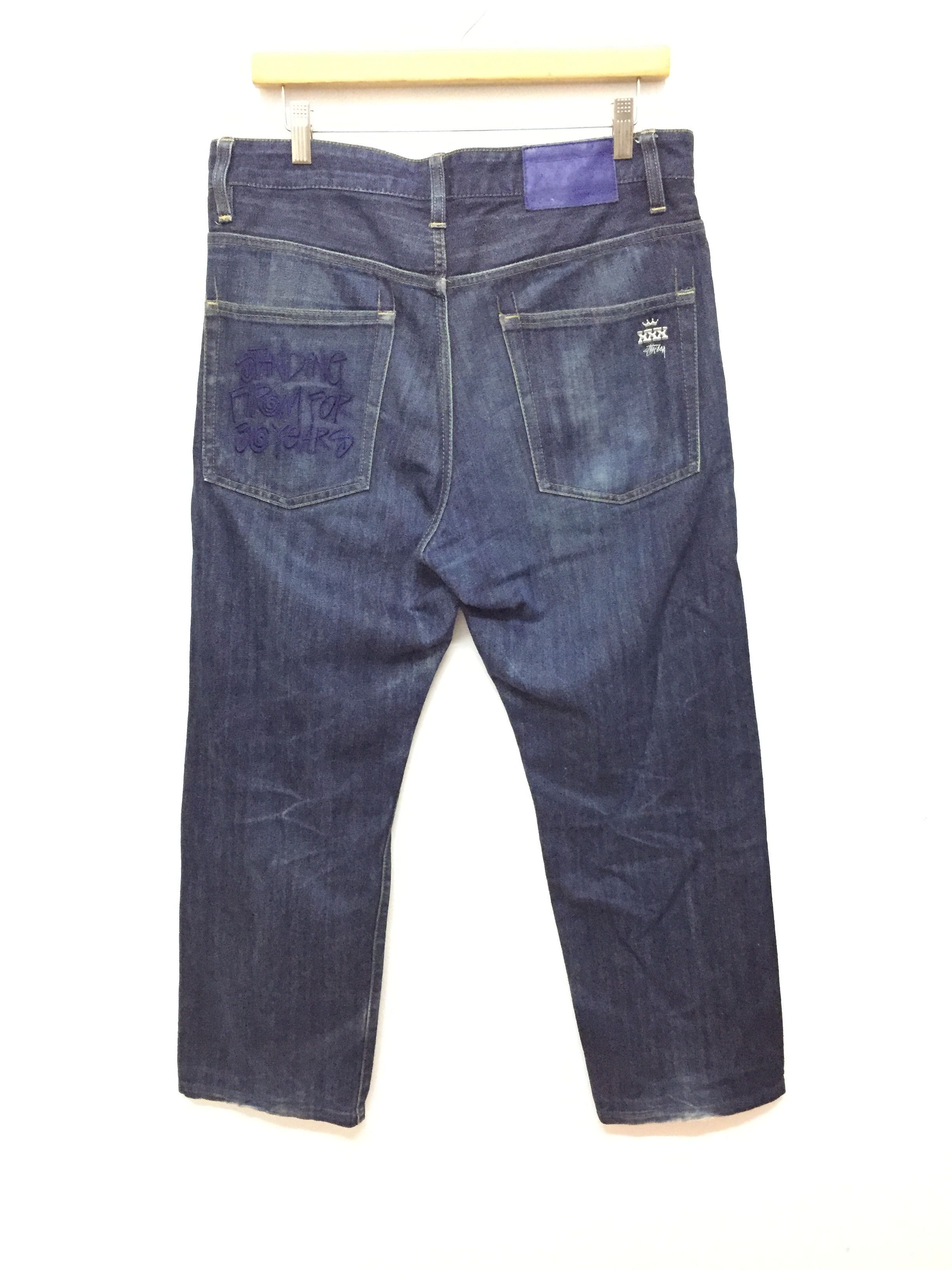 Stussy Stussy 30th Anniversary Embroidered Indigo denim Size US 33 - 3 Thumbnail