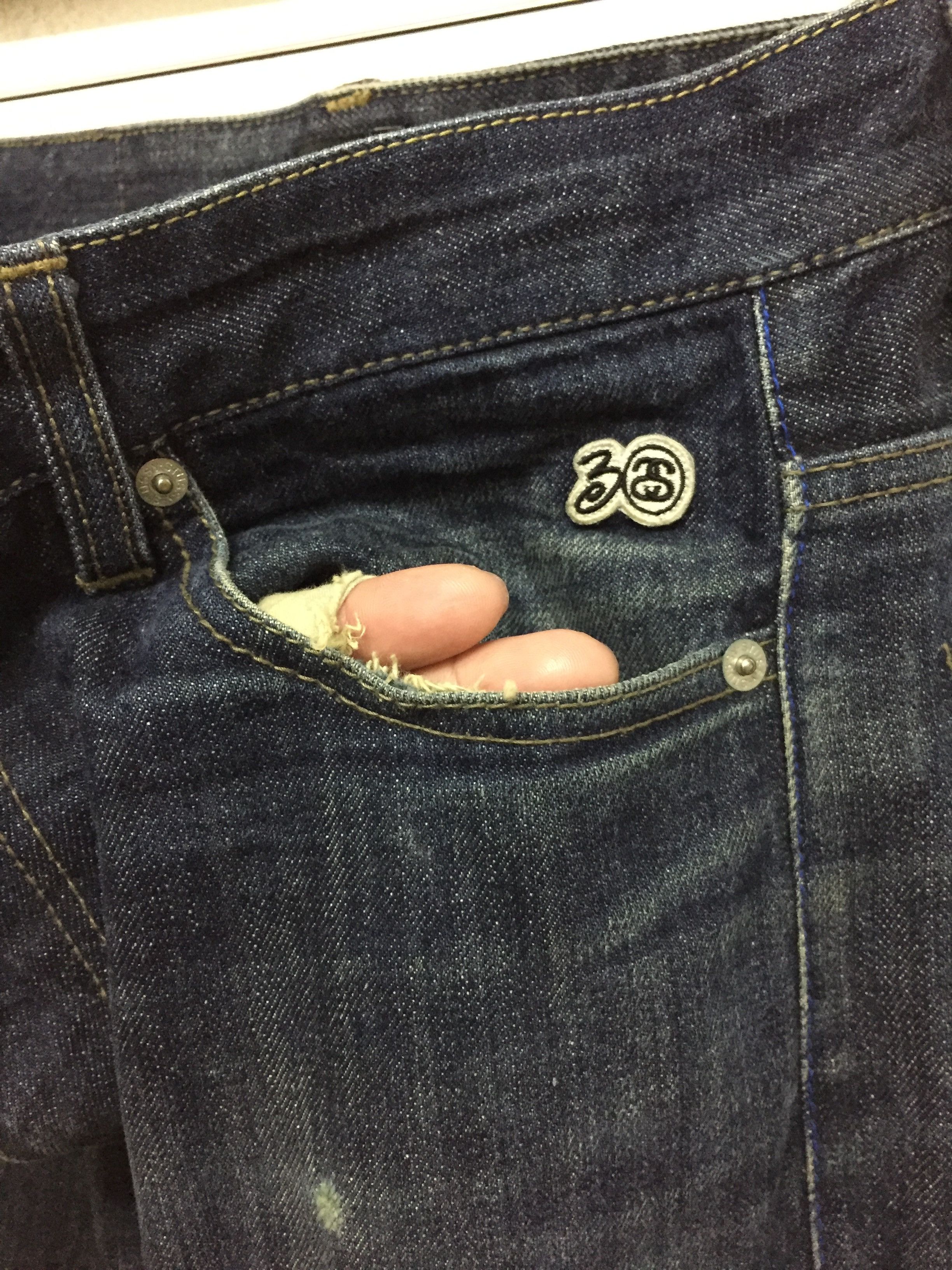 Stussy Stussy 30th Anniversary Embroidered Indigo denim Size US 33 - 14 Thumbnail