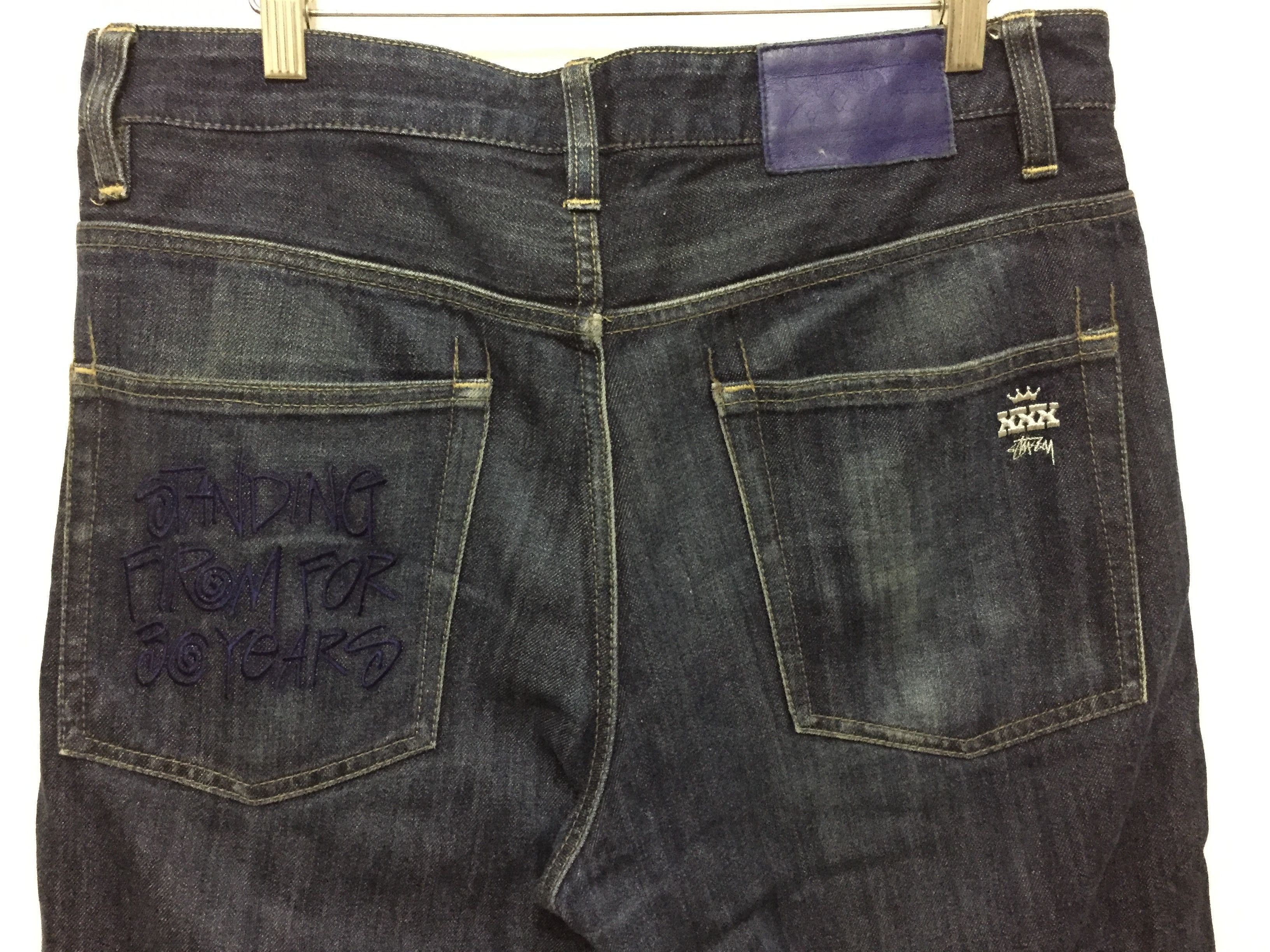 Stussy Stussy 30th Anniversary Embroidered Indigo denim Size US 33 - 4 Thumbnail