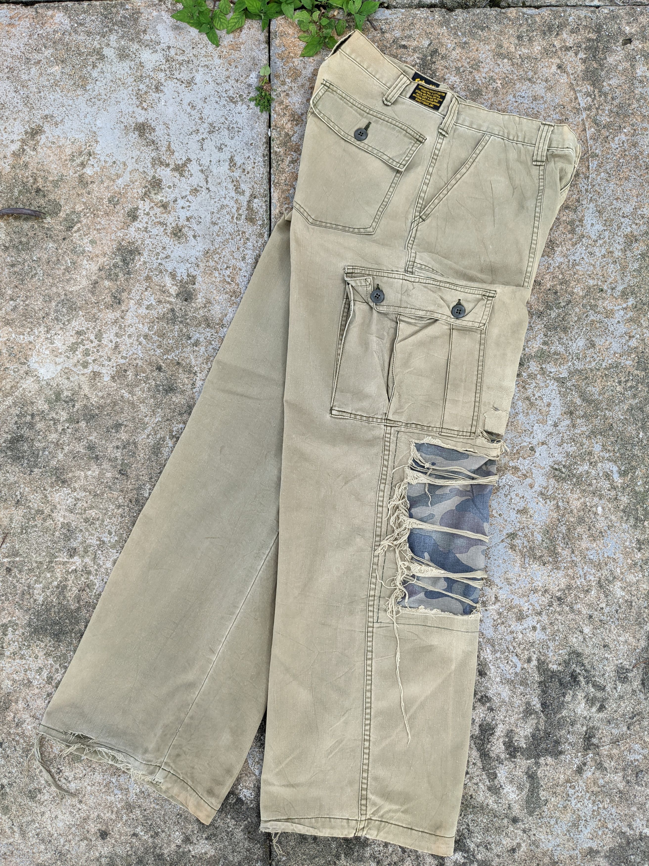 Schott × Voodoo Tactical Distressed Schott Rework Baggy Cargo Pants Size US 30 / EU 46 - 7 Thumbnail