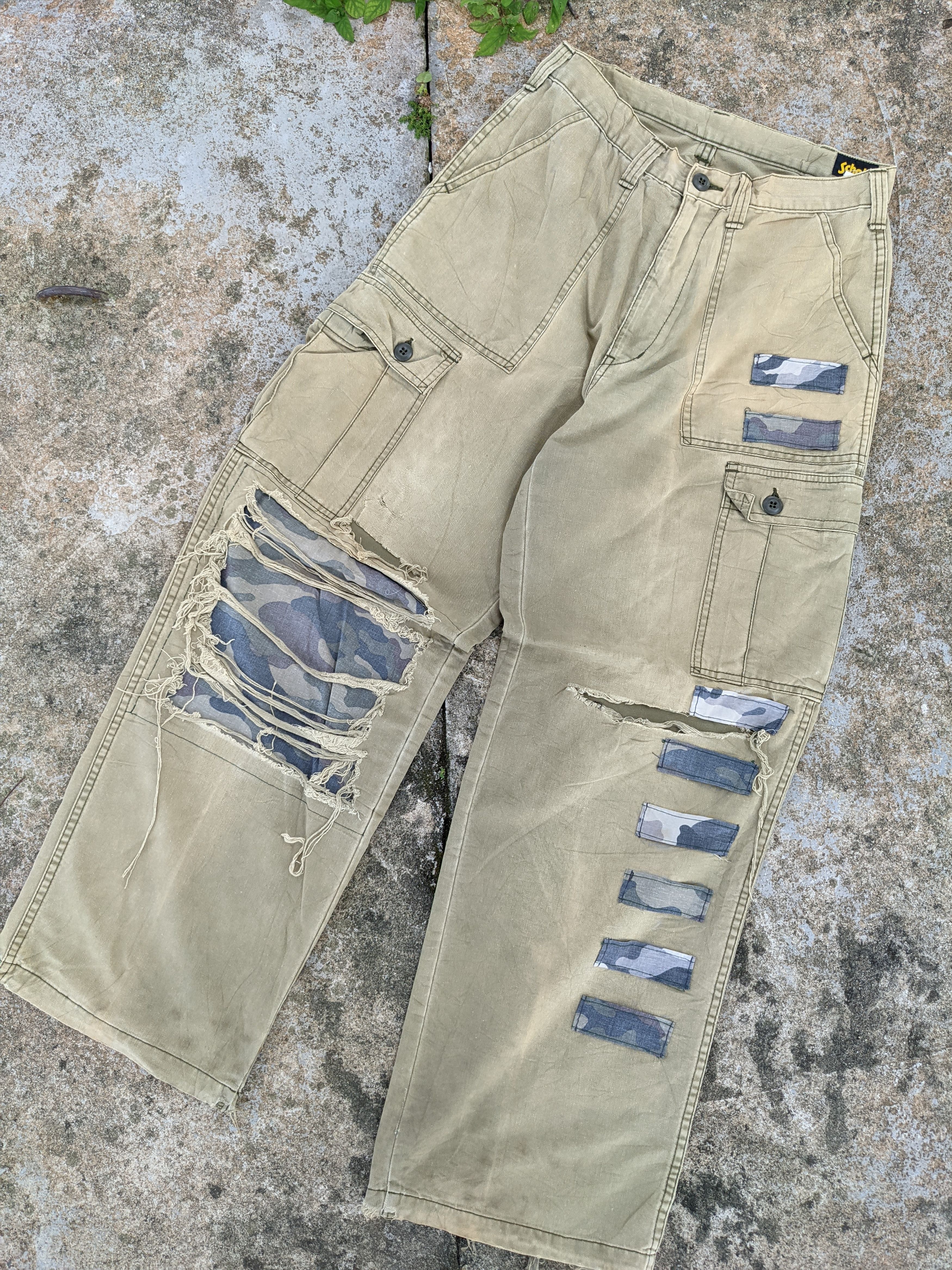 Schott × Voodoo Tactical Distressed Schott Rework Baggy Cargo Pants Size US 30 / EU 46 - 1 Thumbnail