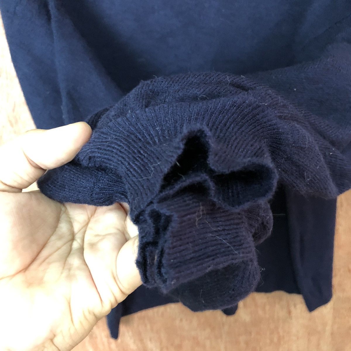 Vintage Mussemu Dark Blue ballon sleeve Knitwear #6400 Size US S / EU 44-46 / 1 - 4 Thumbnail