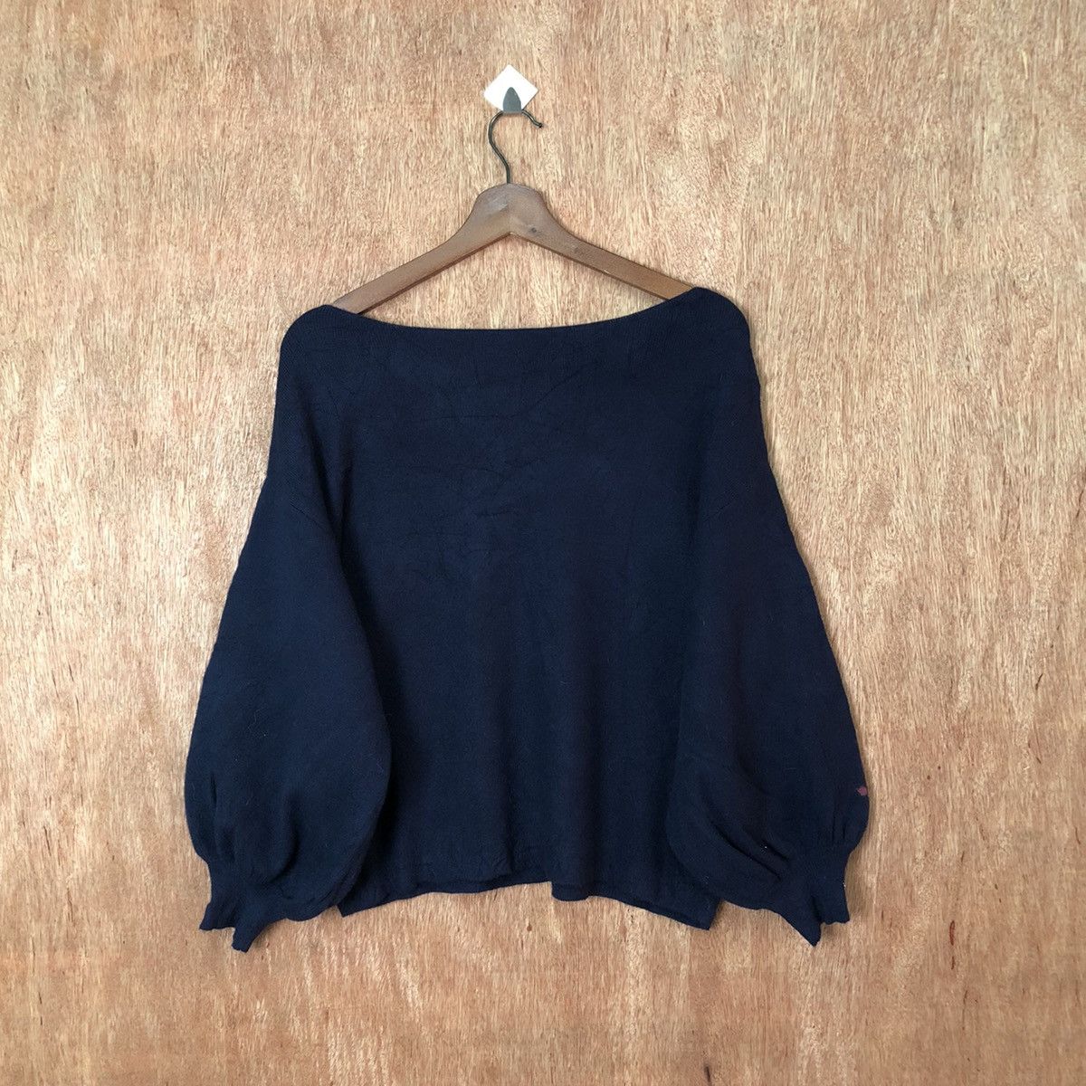 Vintage Mussemu Dark Blue ballon sleeve Knitwear #6400 Size US S / EU 44-46 / 1 - 6 Thumbnail