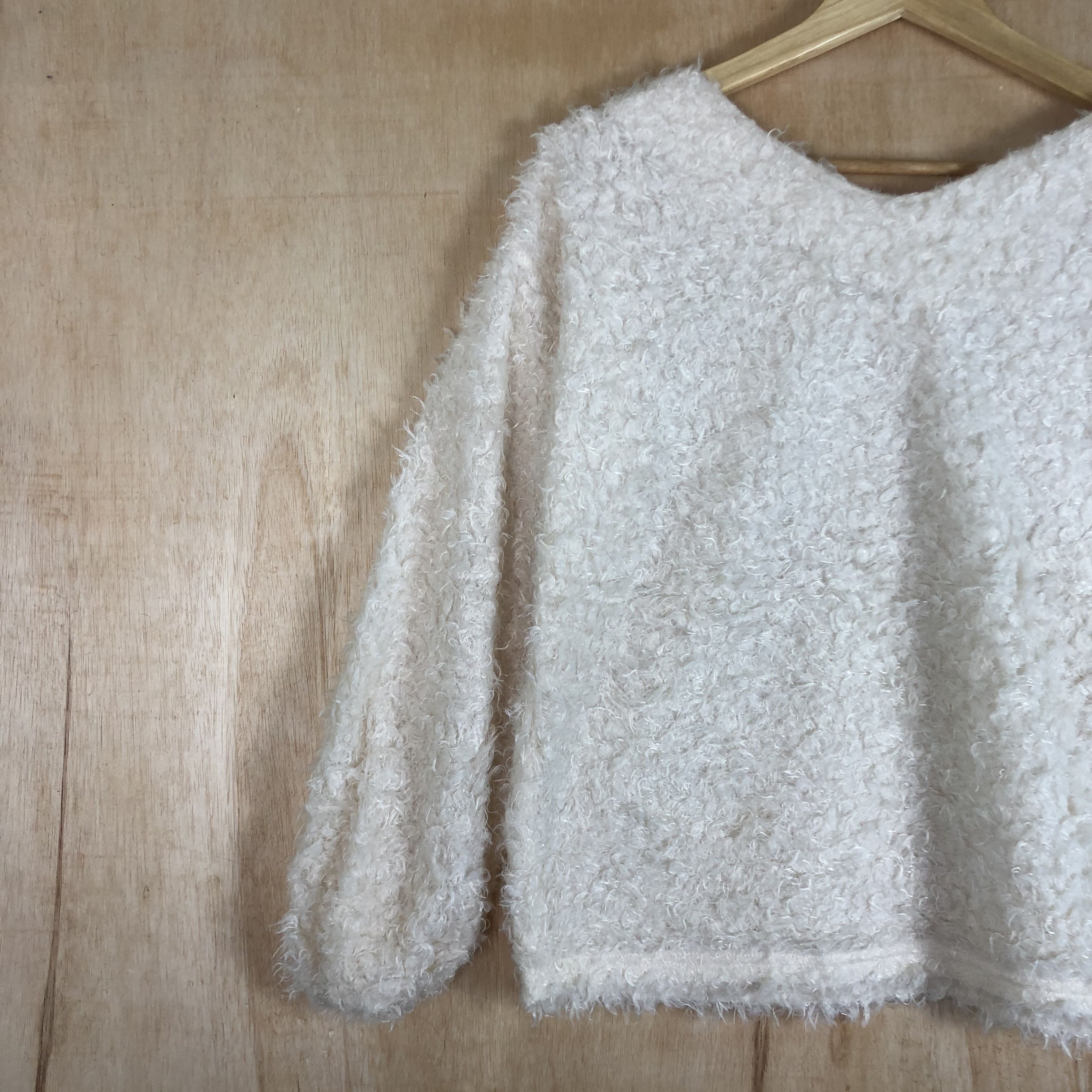 Homespun Knitwear × Japanese Brand × Vintage DLL One Way White Mohair Shag Shaggy Knitwear #c055 Size US S / EU 44-46 / 1 - 3 Thumbnail