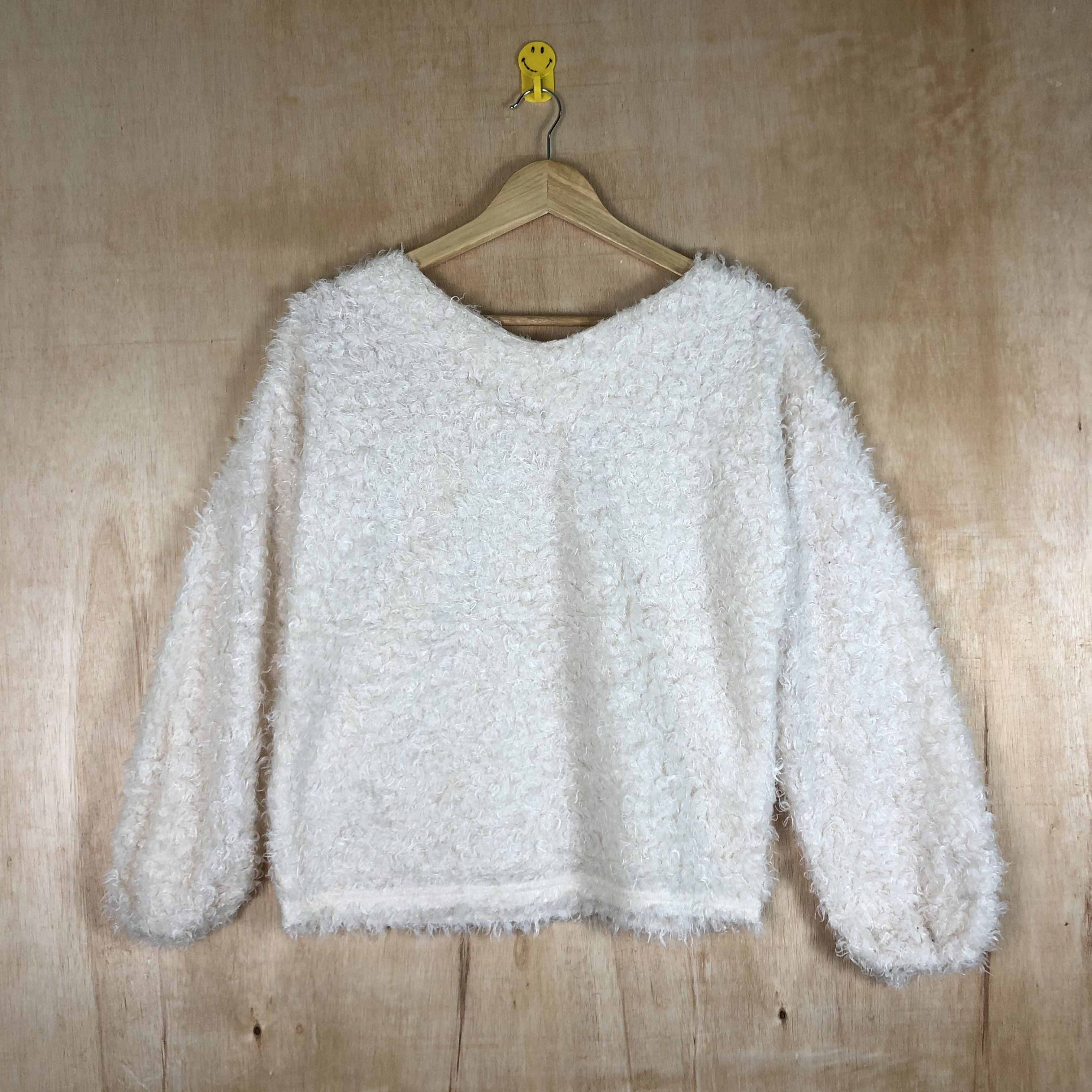 Homespun Knitwear × Japanese Brand × Vintage DLL One Way White Mohair Shag Shaggy Knitwear #c055 Size US S / EU 44-46 / 1 - 1 Thumbnail