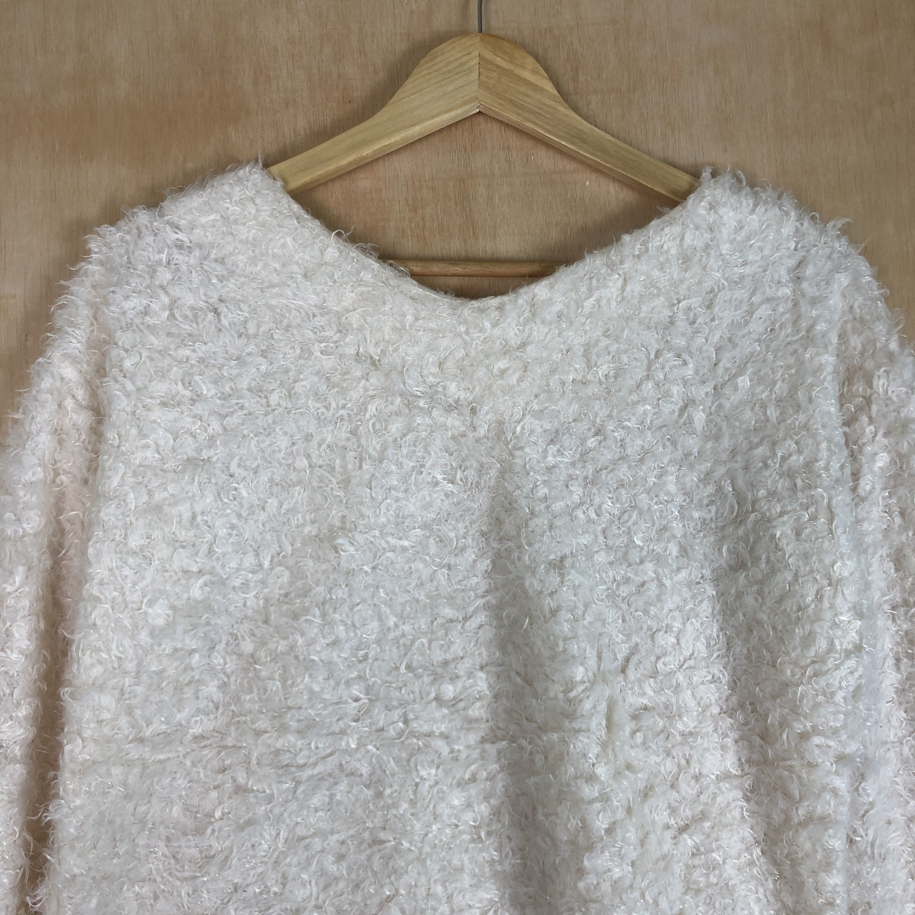 Homespun Knitwear × Japanese Brand × Vintage DLL One Way White Mohair Shag Shaggy Knitwear #c055 Size US S / EU 44-46 / 1 - 4 Thumbnail