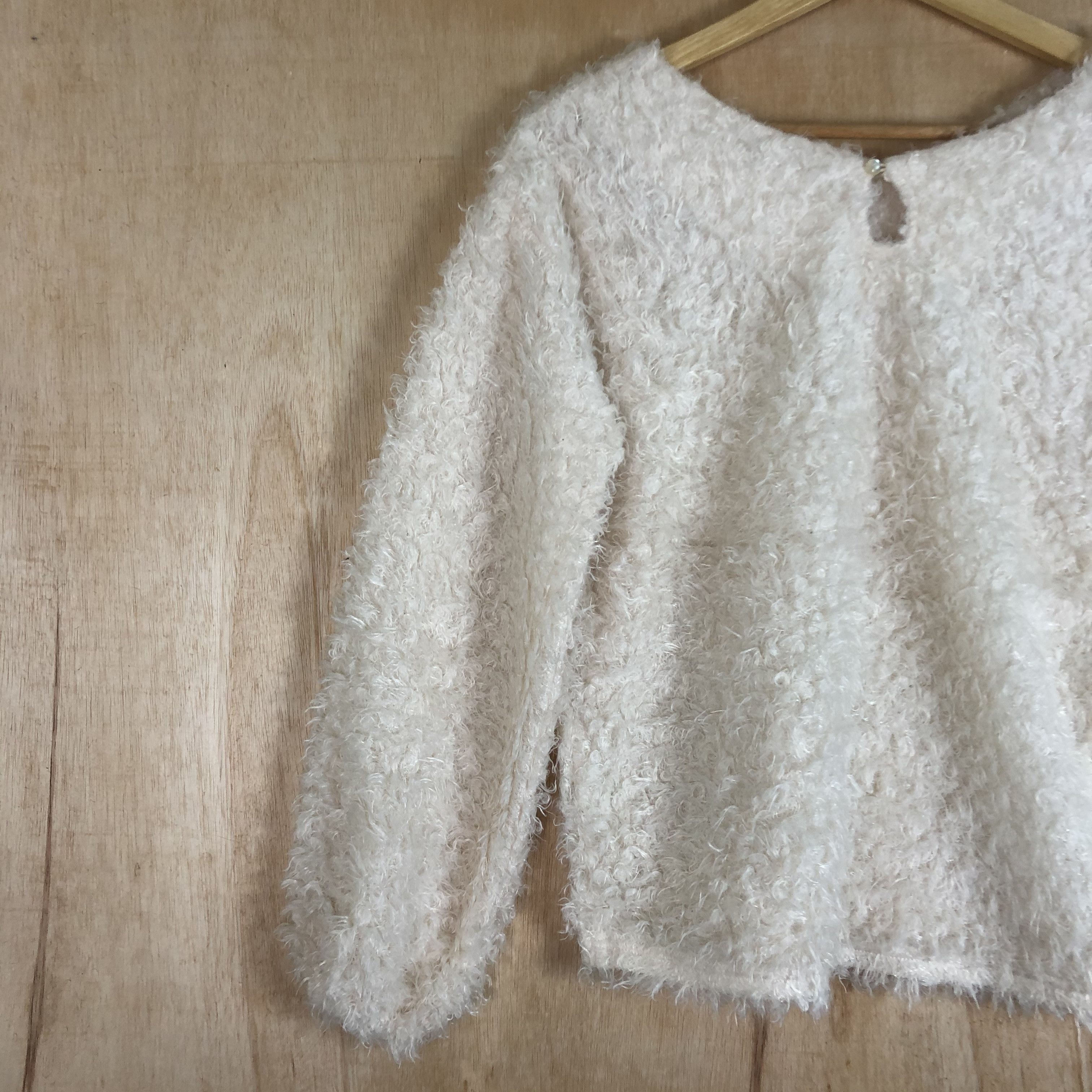 Homespun Knitwear × Japanese Brand × Vintage DLL One Way White Mohair Shag Shaggy Knitwear #c055 Size US S / EU 44-46 / 1 - 9 Thumbnail