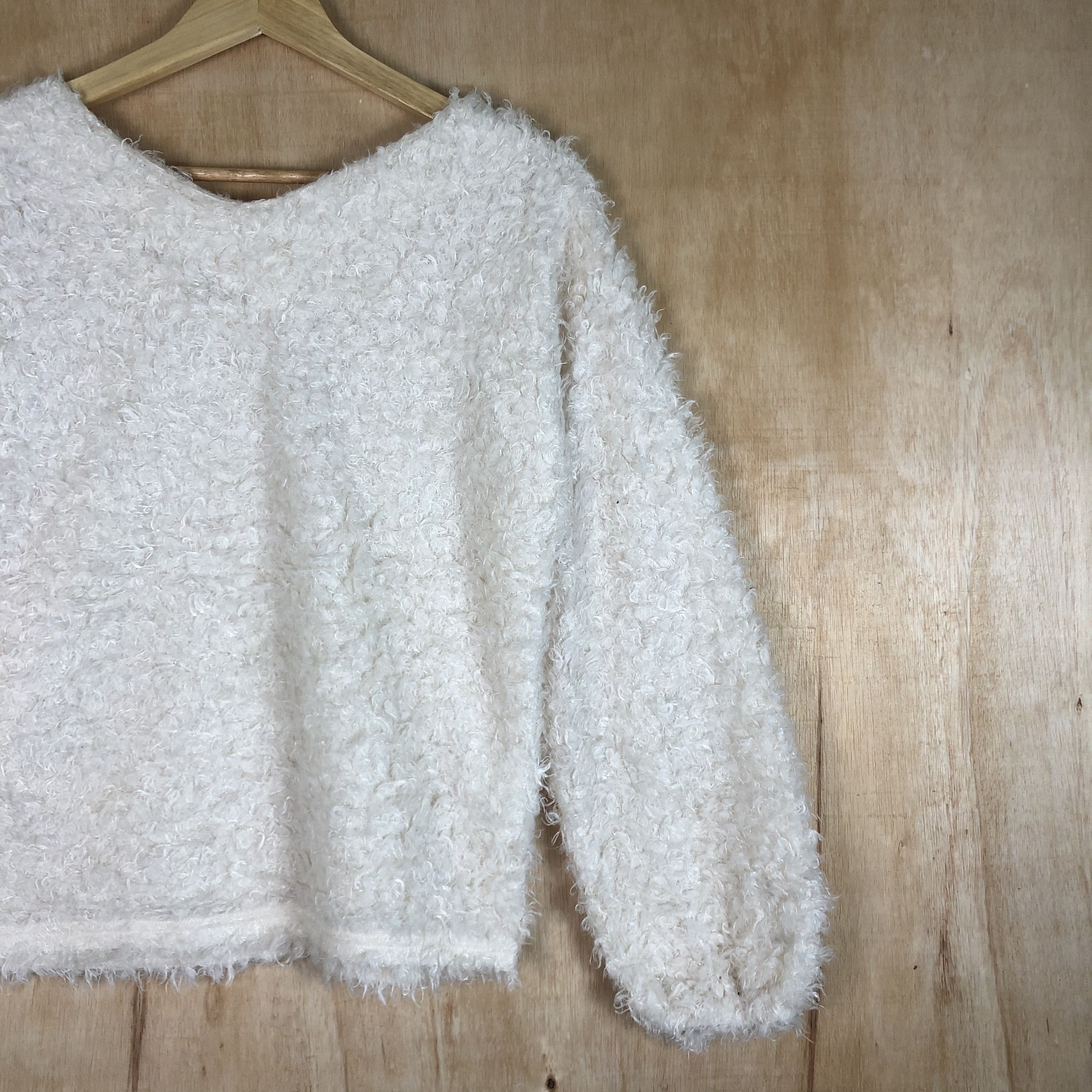 Homespun Knitwear × Japanese Brand × Vintage DLL One Way White Mohair Shag Shaggy Knitwear #c055 Size US S / EU 44-46 / 1 - 2 Thumbnail