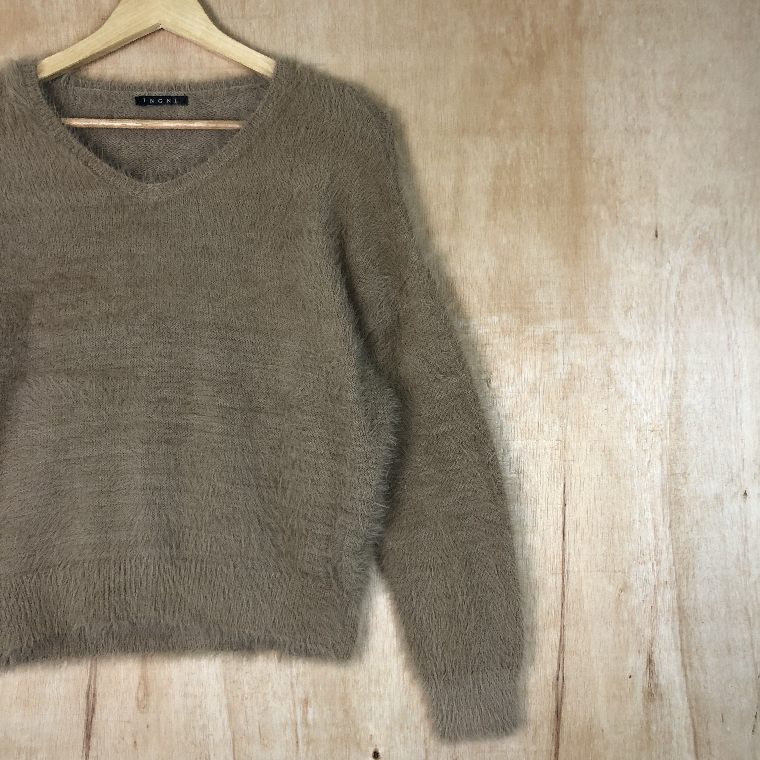 Homespun Knitwear × Japanese Brand DLL Ingni Brown Mohair shag shaggy Knitwear #c048 Size US M / EU 48-50 / 2 - 2 Thumbnail