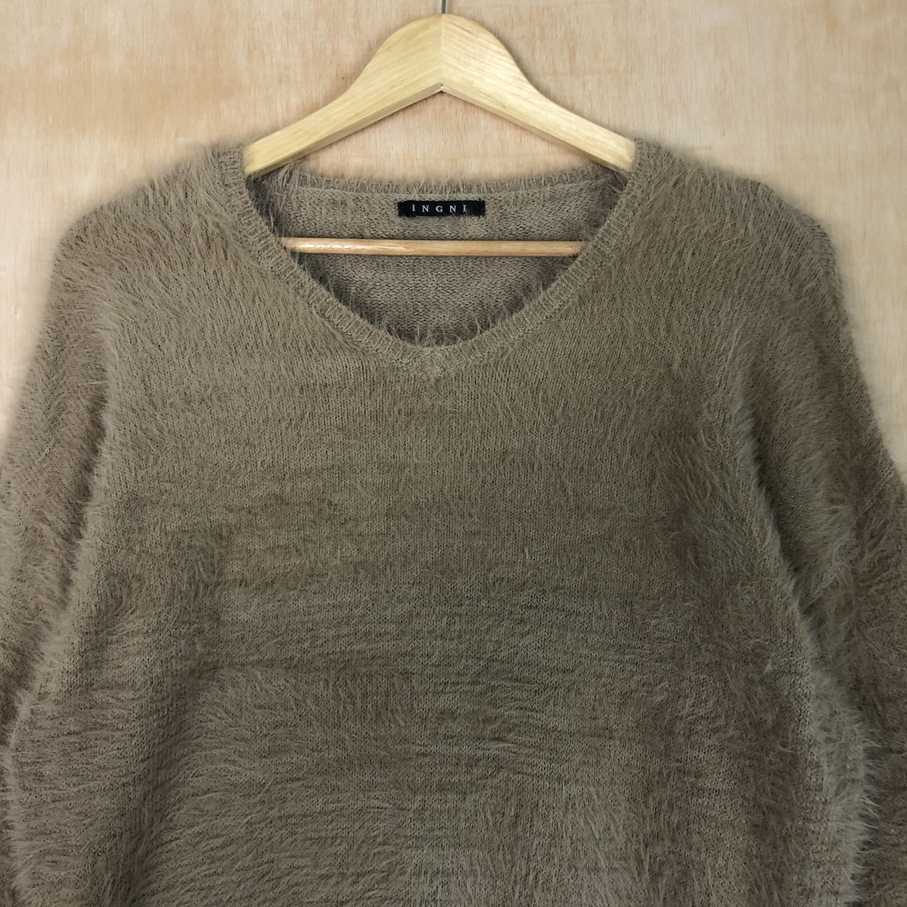 Homespun Knitwear × Japanese Brand DLL Ingni Brown Mohair shag shaggy Knitwear #c048 Size US M / EU 48-50 / 2 - 4 Thumbnail