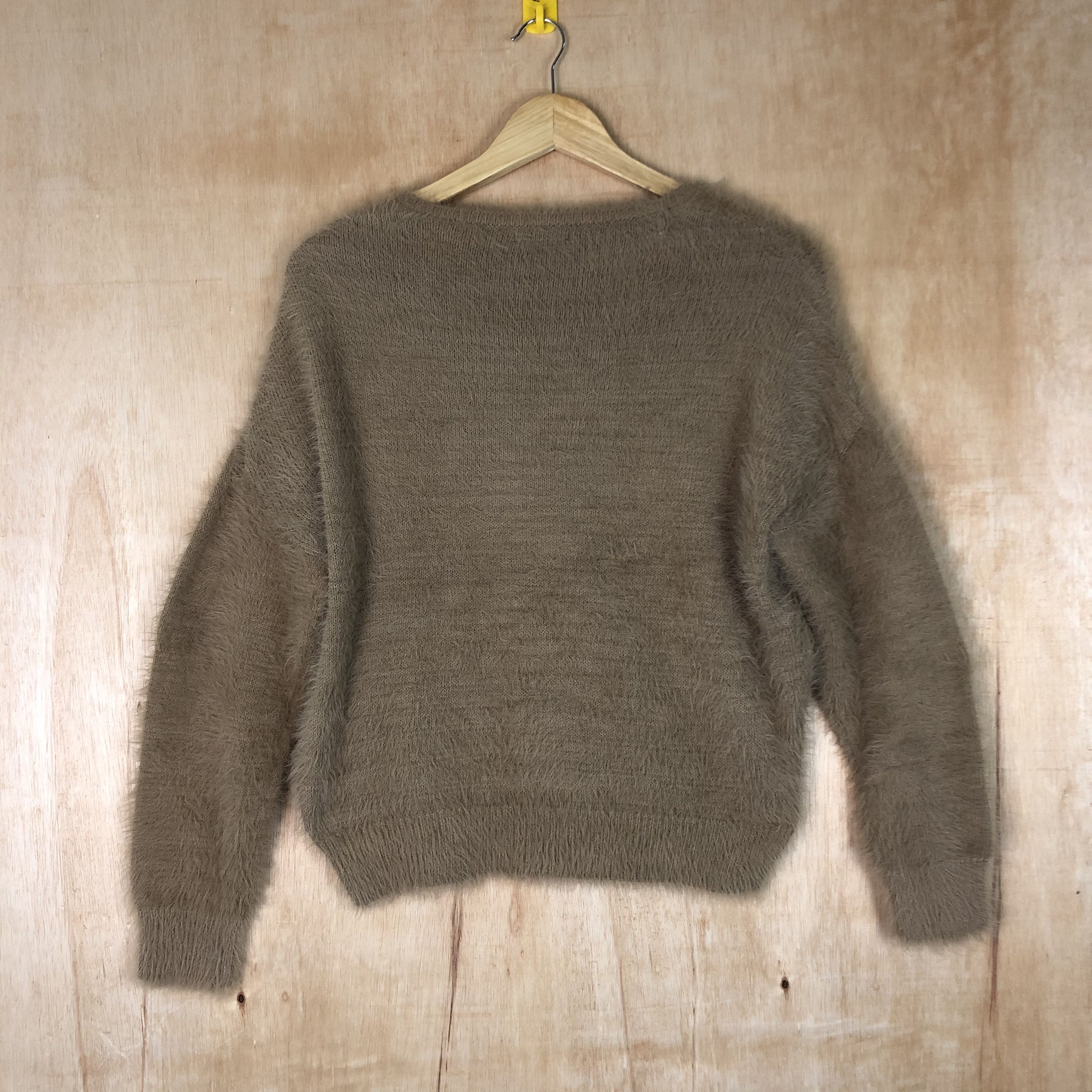 Homespun Knitwear × Japanese Brand DLL Ingni Brown Mohair shag shaggy Knitwear #c048 Size US M / EU 48-50 / 2 - 6 Thumbnail