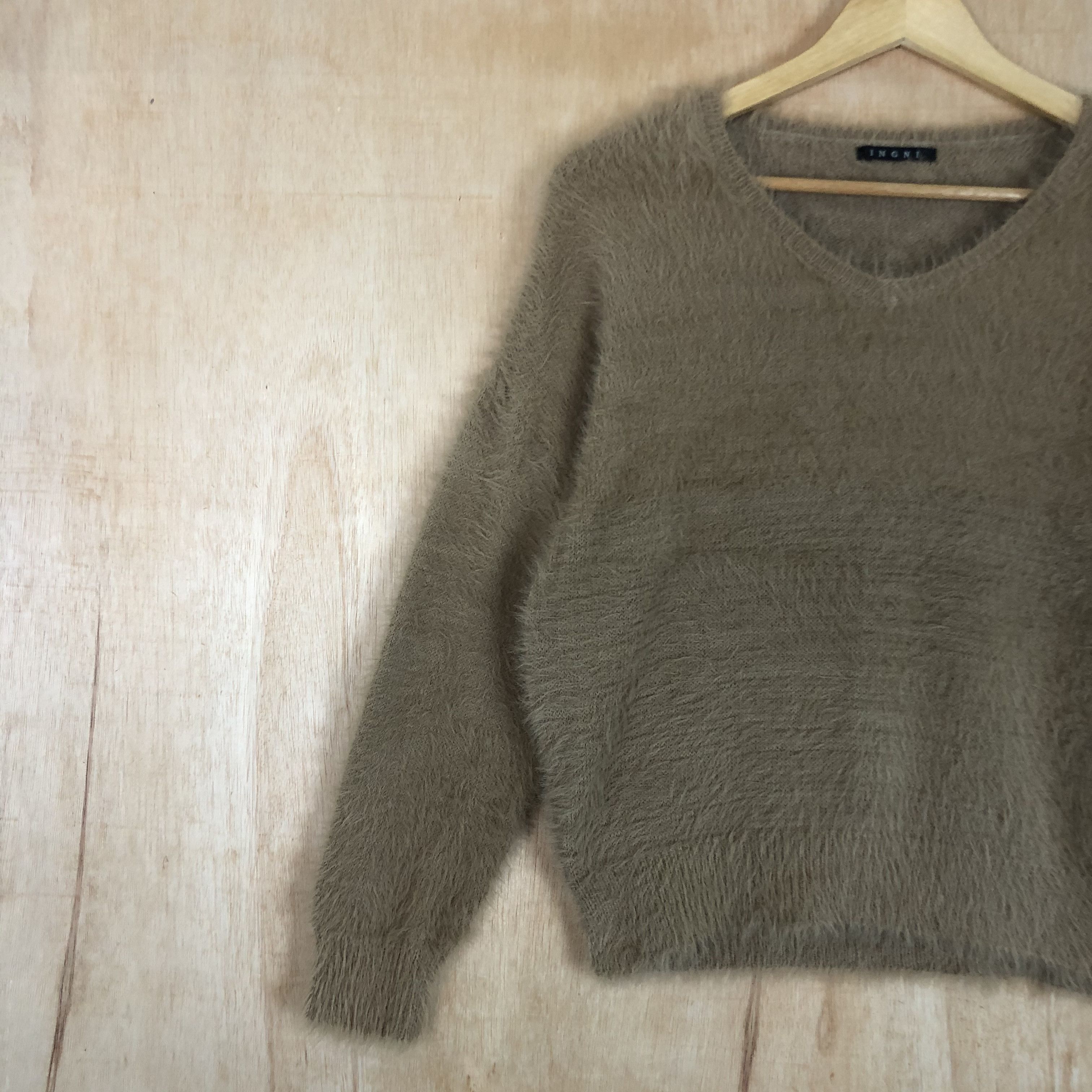 Homespun Knitwear × Japanese Brand DLL Ingni Brown Mohair shag shaggy Knitwear #c048 Size US M / EU 48-50 / 2 - 3 Thumbnail