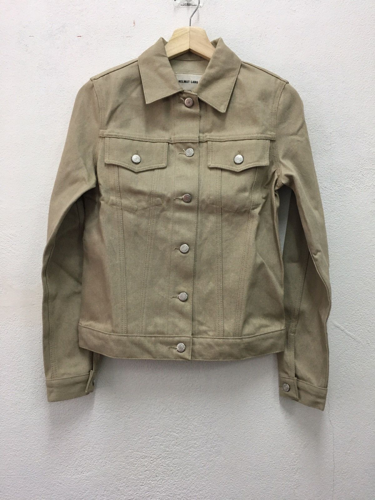 Helmut Lang 2002 Raw Silk Denim 2 Slash Pocket Jacket with