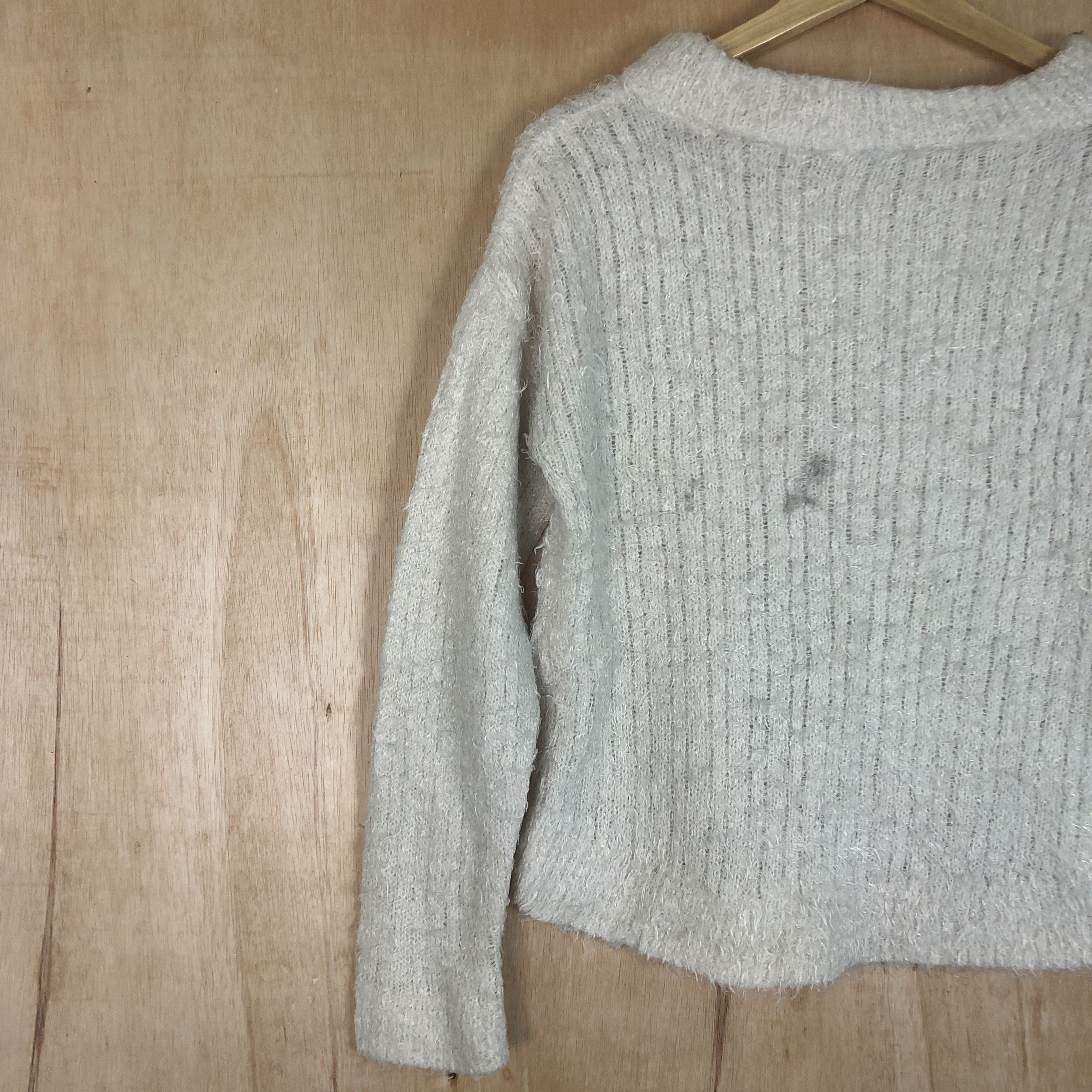 Homespun Knitwear × Japanese Brand DLL E hyphen World White Mohair Shag shaggy KNitWear #c044 Size US S / EU 44-46 / 1 - 7 Thumbnail
