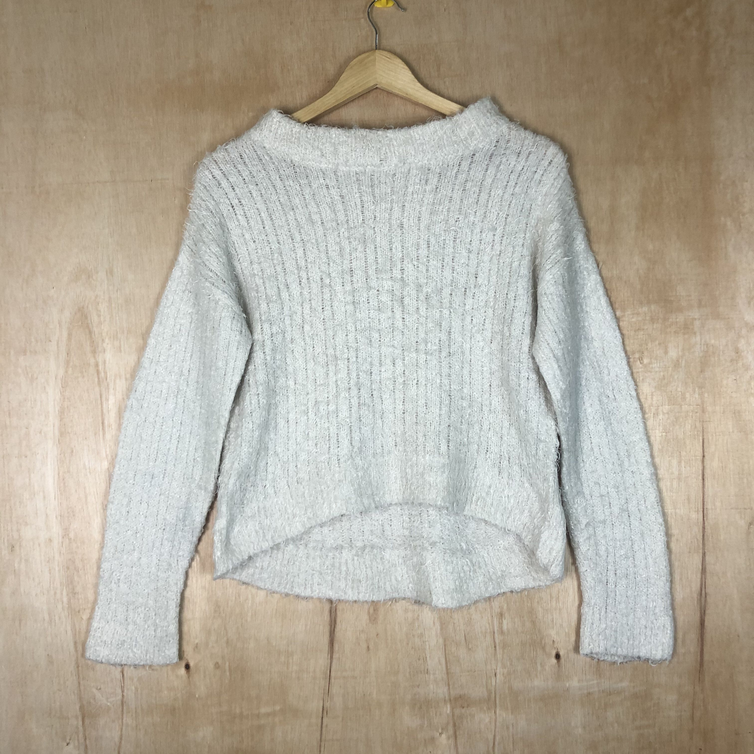 Homespun Knitwear × Japanese Brand DLL E hyphen World White Mohair Shag shaggy KNitWear #c044 Size US S / EU 44-46 / 1 - 1 Thumbnail