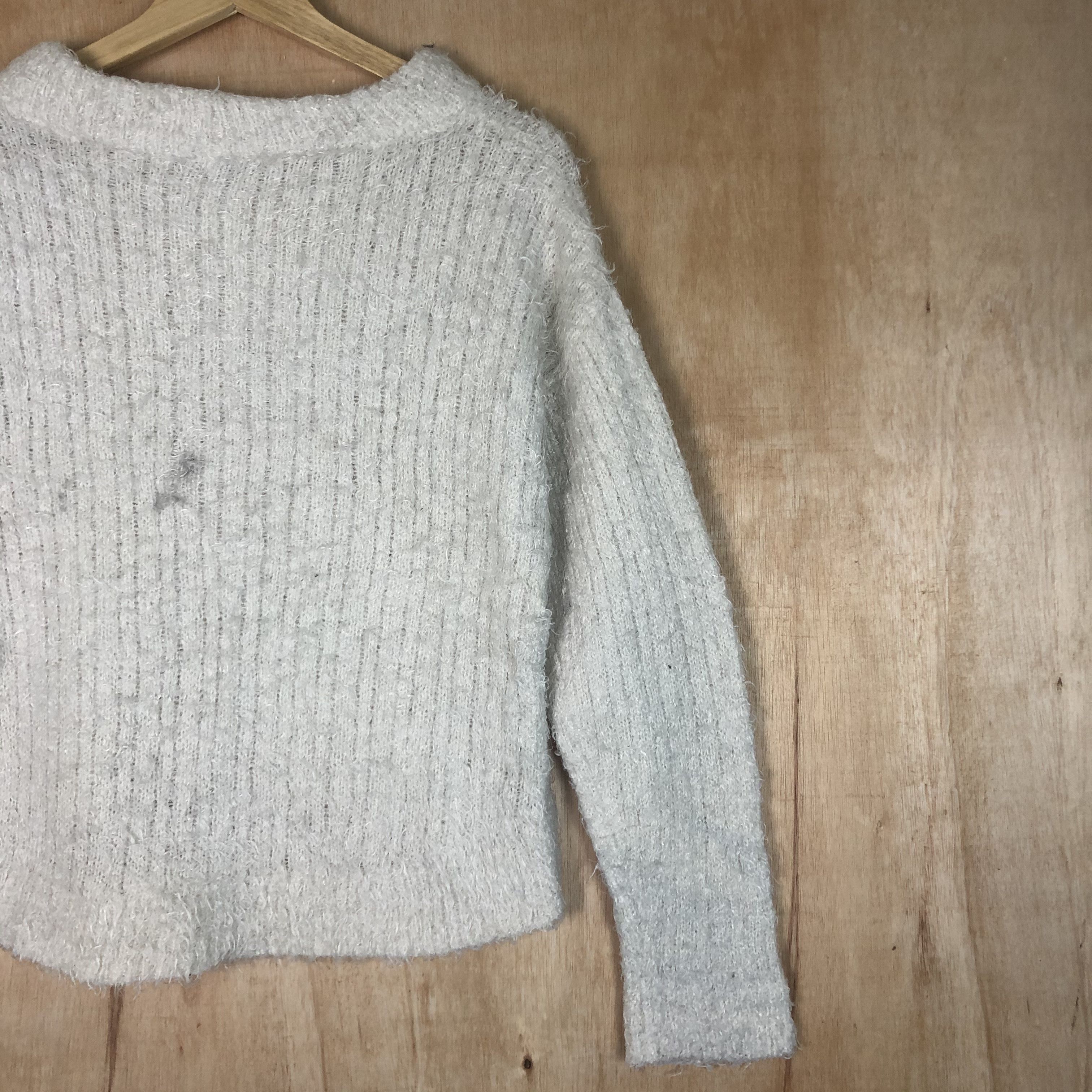 Homespun Knitwear × Japanese Brand DLL E hyphen World White Mohair Shag shaggy KNitWear #c044 Size US S / EU 44-46 / 1 - 6 Thumbnail