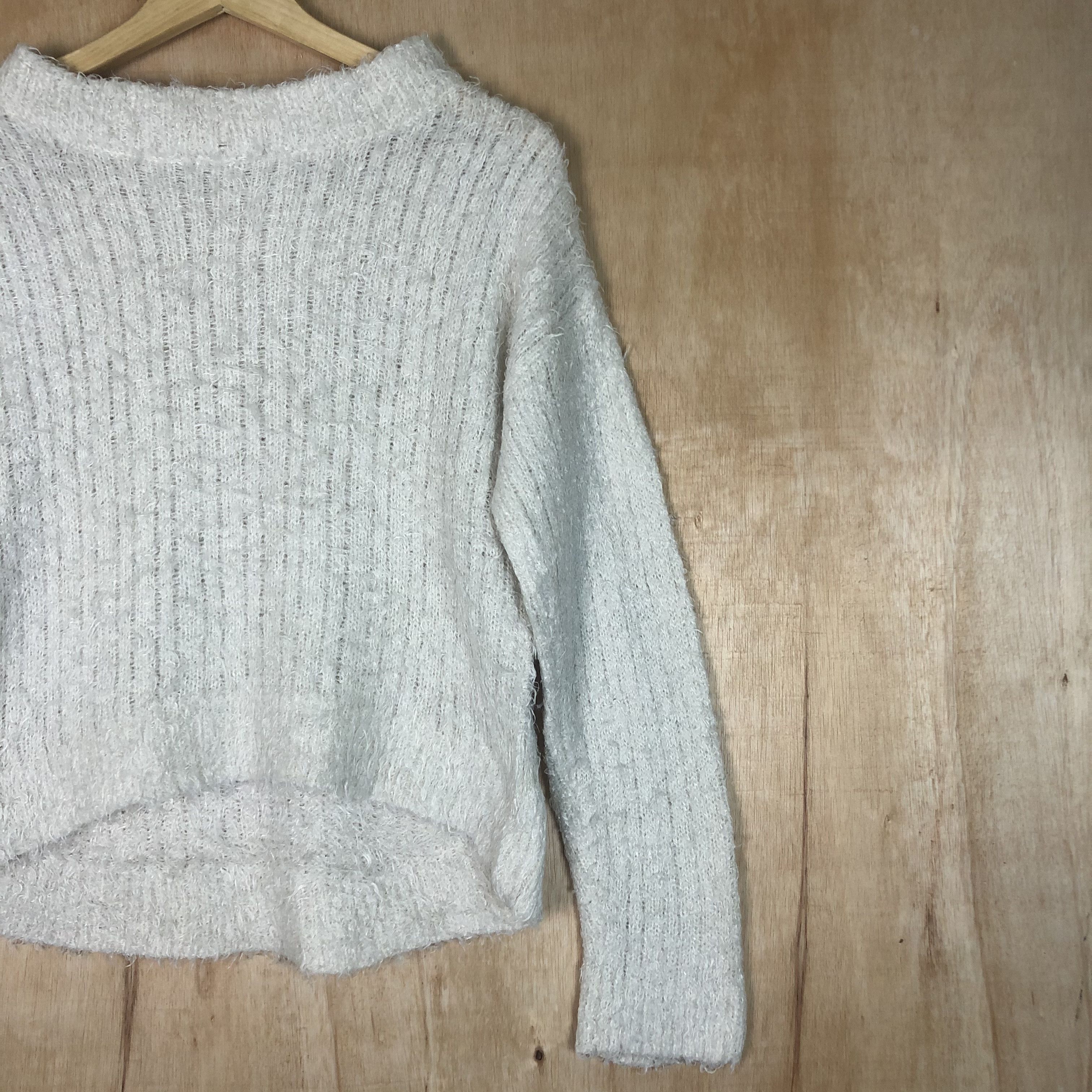 Homespun Knitwear × Japanese Brand DLL E hyphen World White Mohair Shag shaggy KNitWear #c044 Size US S / EU 44-46 / 1 - 9 Thumbnail