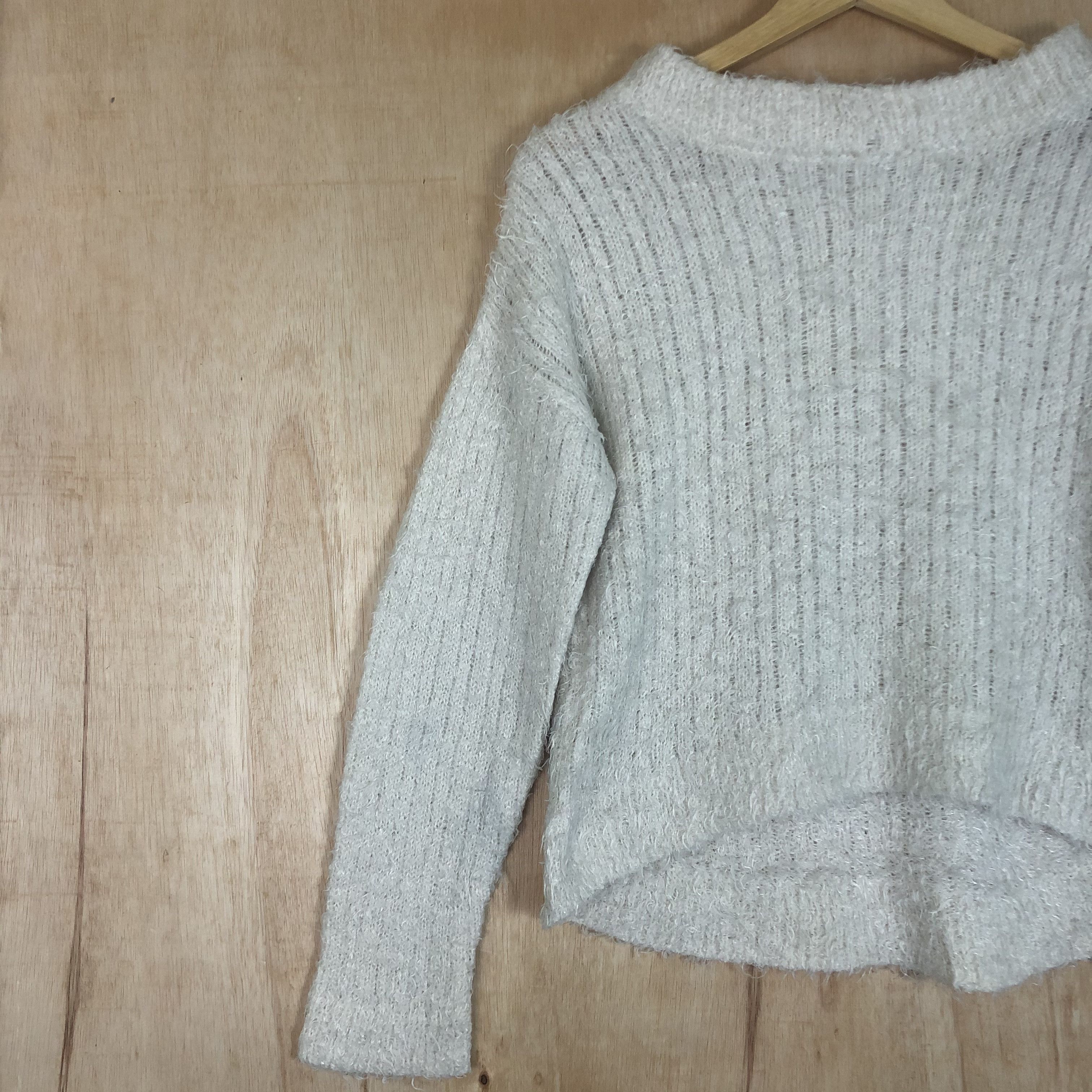 Homespun Knitwear × Japanese Brand DLL E hyphen World White Mohair Shag shaggy KNitWear #c044 Size US S / EU 44-46 / 1 - 2 Thumbnail