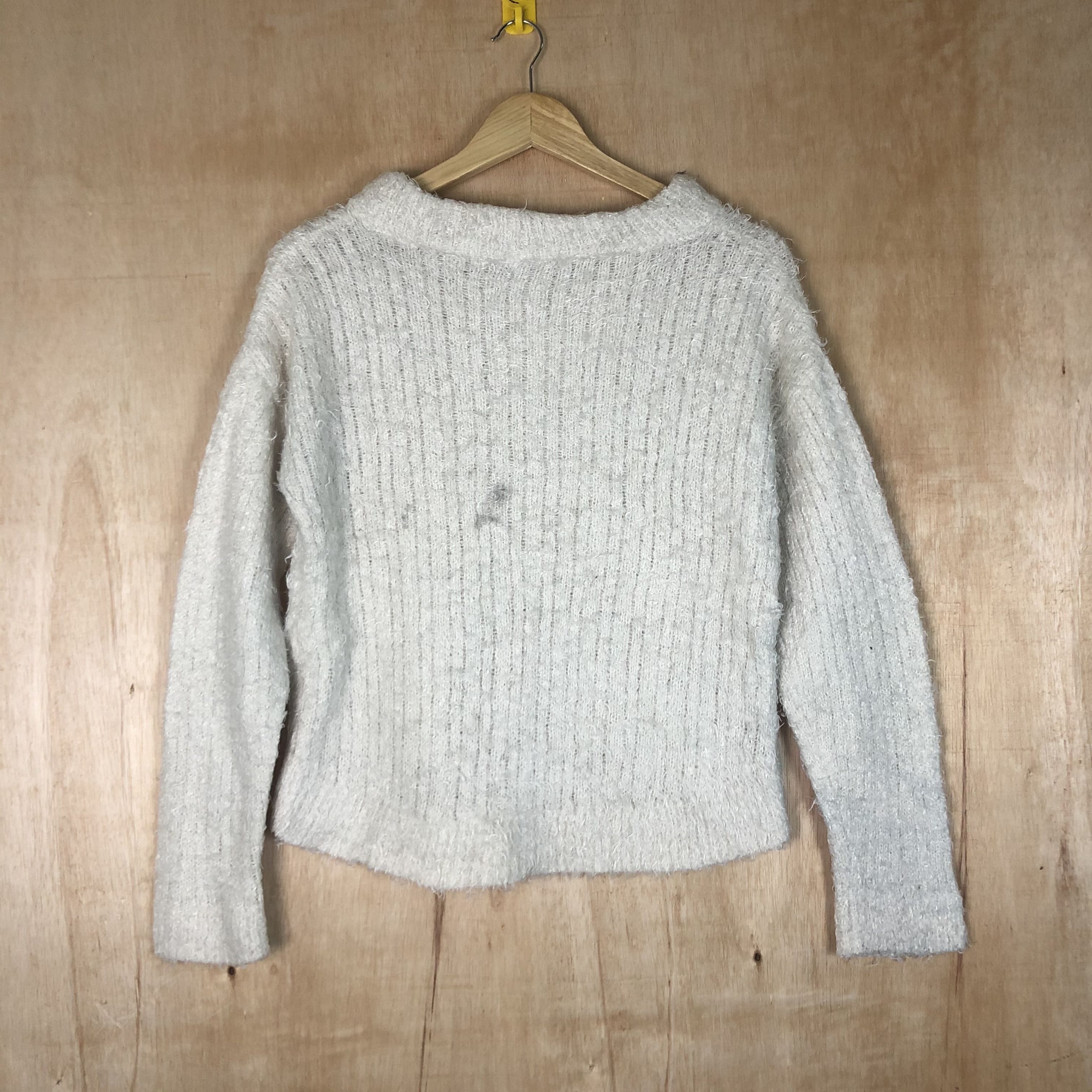 Homespun Knitwear × Japanese Brand DLL E hyphen World White Mohair Shag shaggy KNitWear #c044 Size US S / EU 44-46 / 1 - 5 Thumbnail