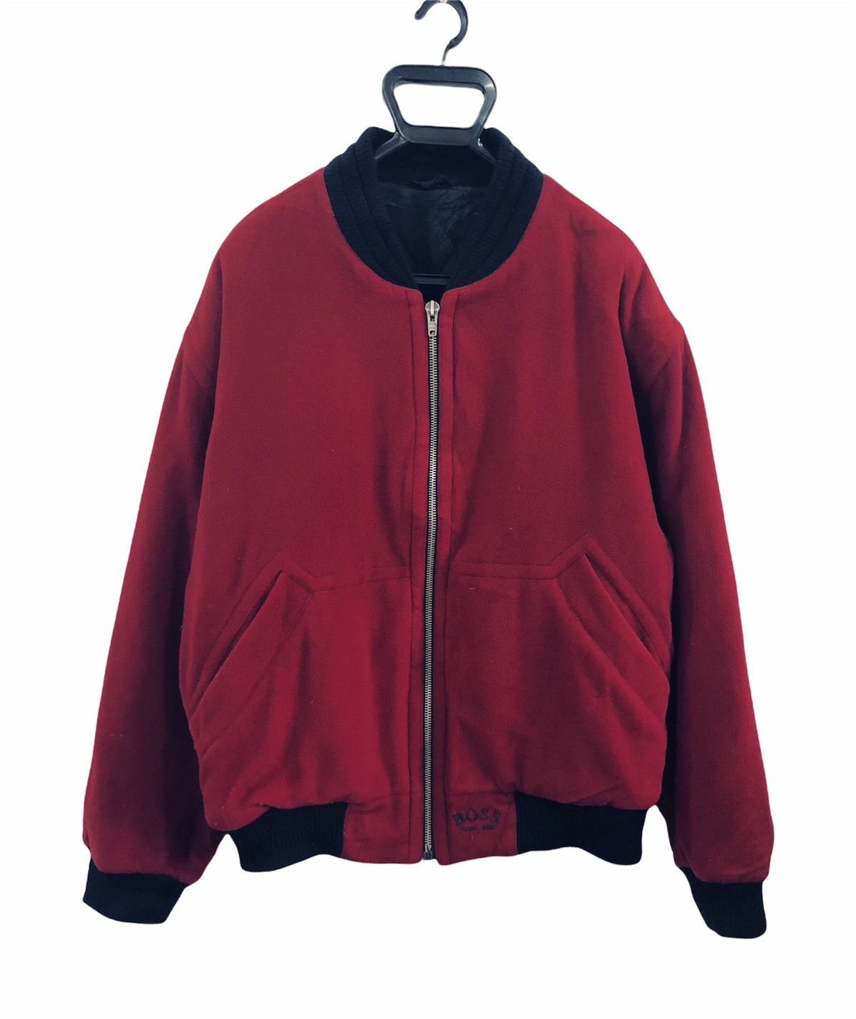 Hugo Boss × Vintage Hugo Boss Cashmere Wool Bomber Jacket Crimson Red |  Grailed