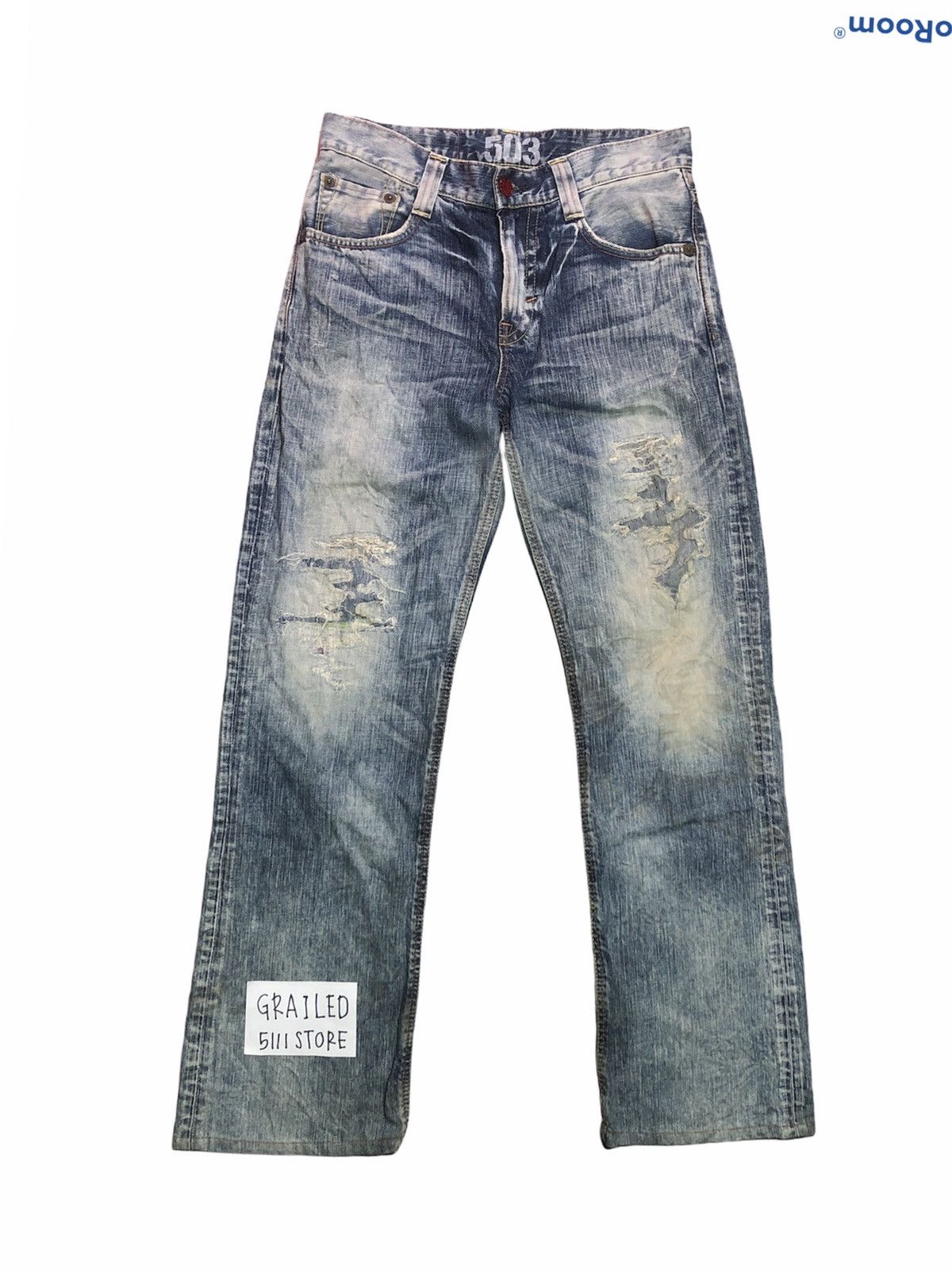 Edwin 503 Washed Blue Patches Denim