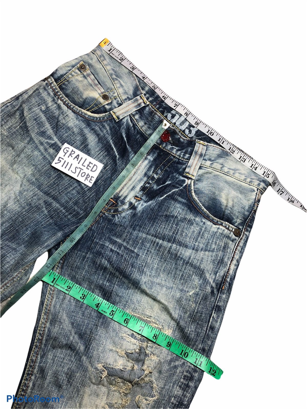 Edwin × Japanese Brand Edwin 503 Washed Blue Patches Denim Size US 31 - 9 Thumbnail