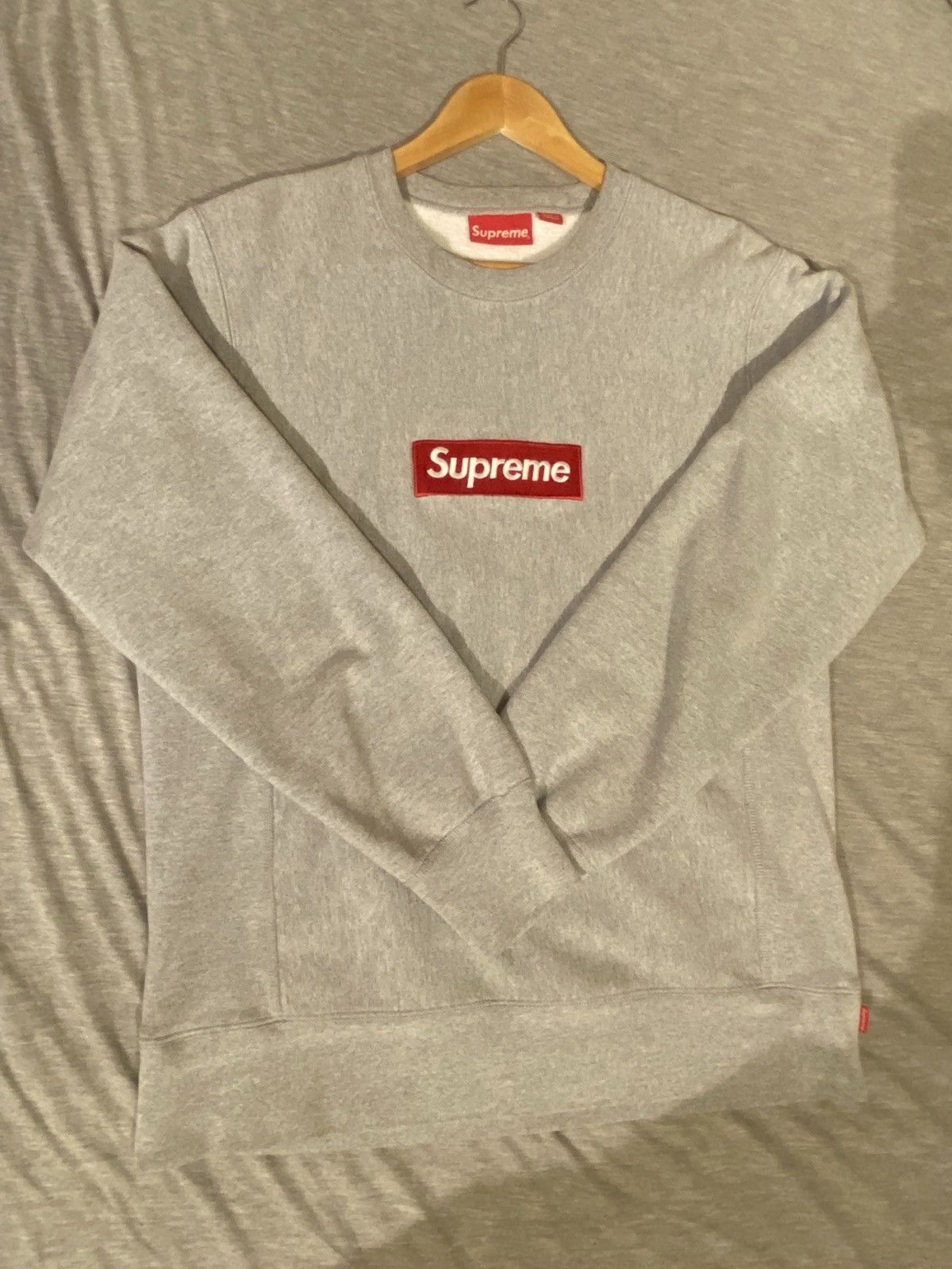 Supreme Supreme Box Logo Crewneck Heather Grey(fw15) | Grailed