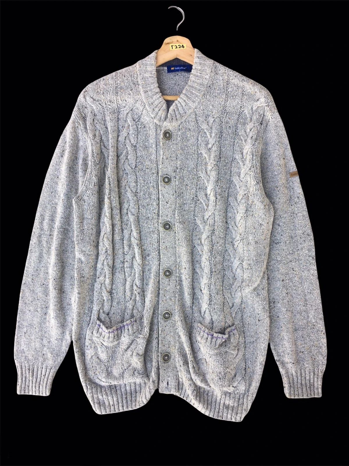 🔴Aran Colour Knit Cardigan GOLDEN BEAR🐻 PureKnit Pullover